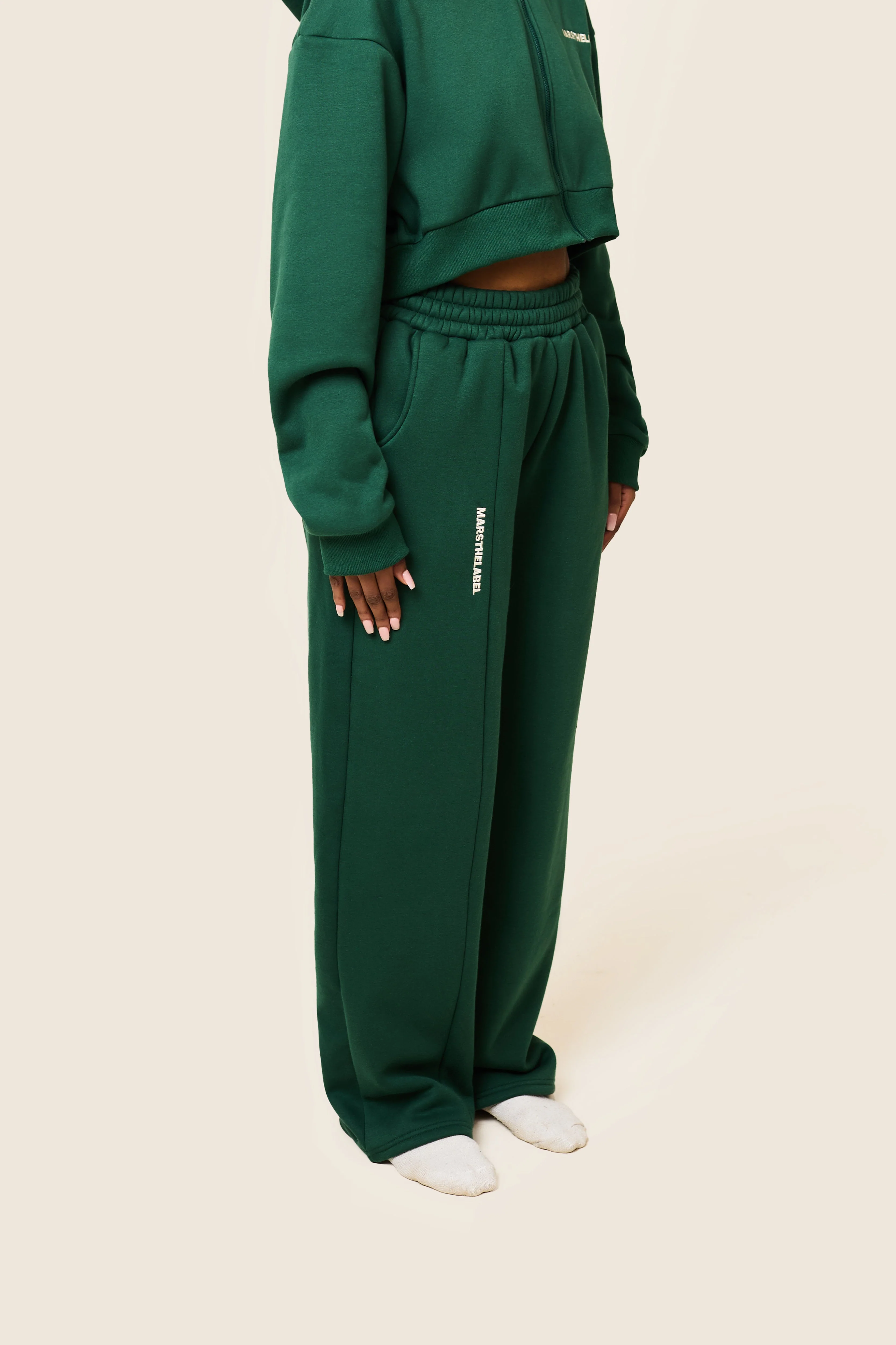 The Essentials Cropped Jacket in Forest Green - Image 4