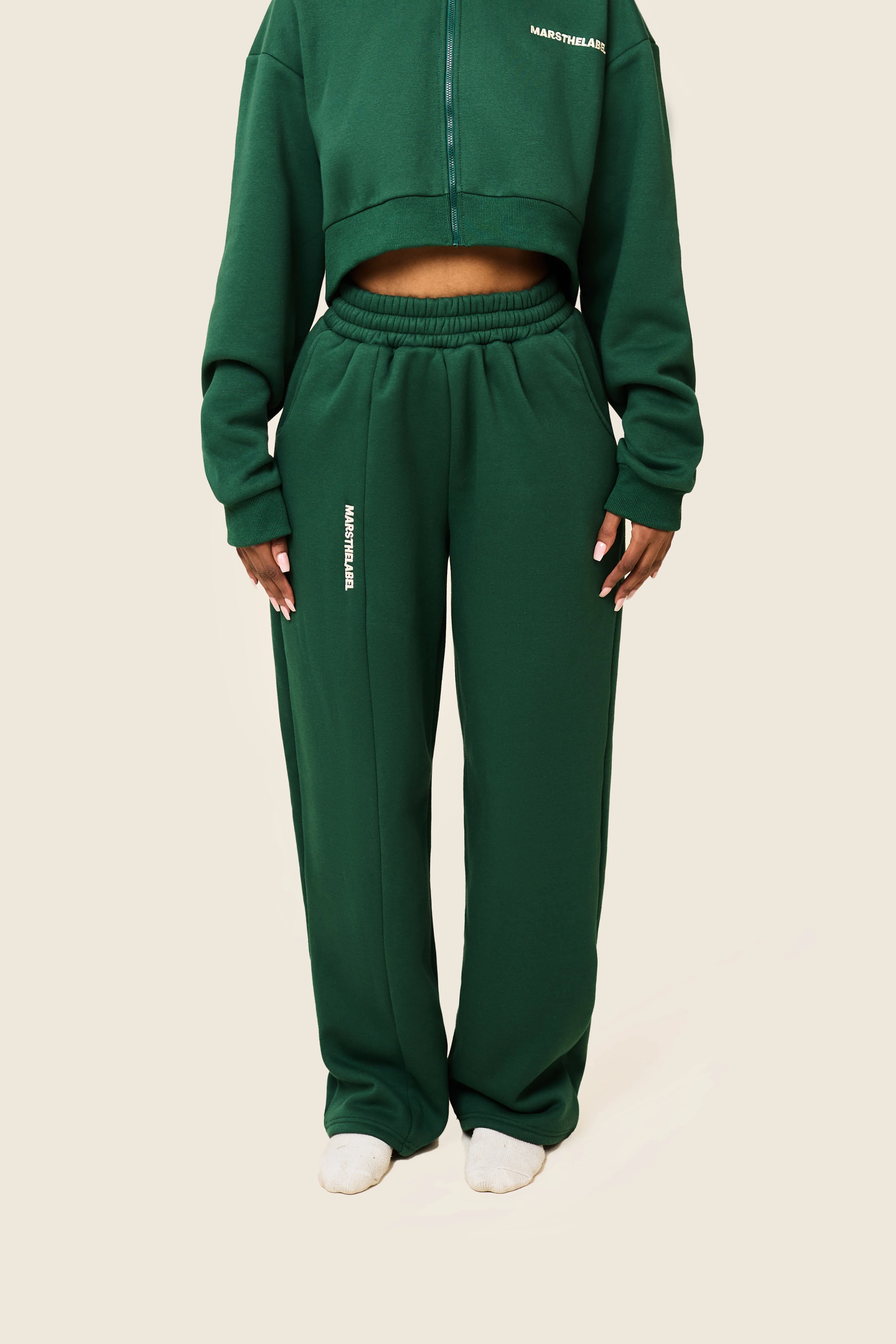 The Essentials Cropped Jacket in Forest Green - Image 5