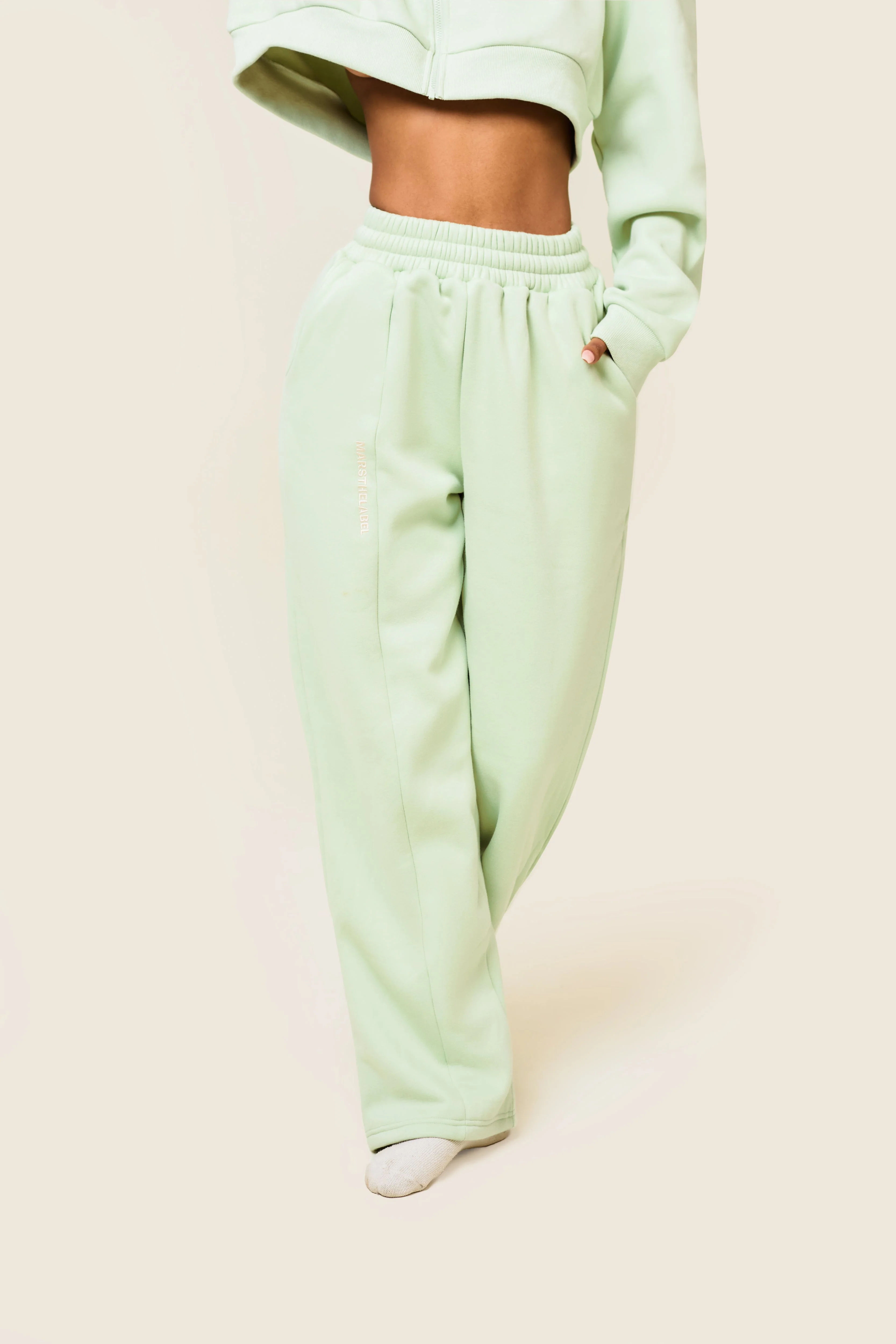 The Essentials Cropped Jacket in Sage - Image 6
