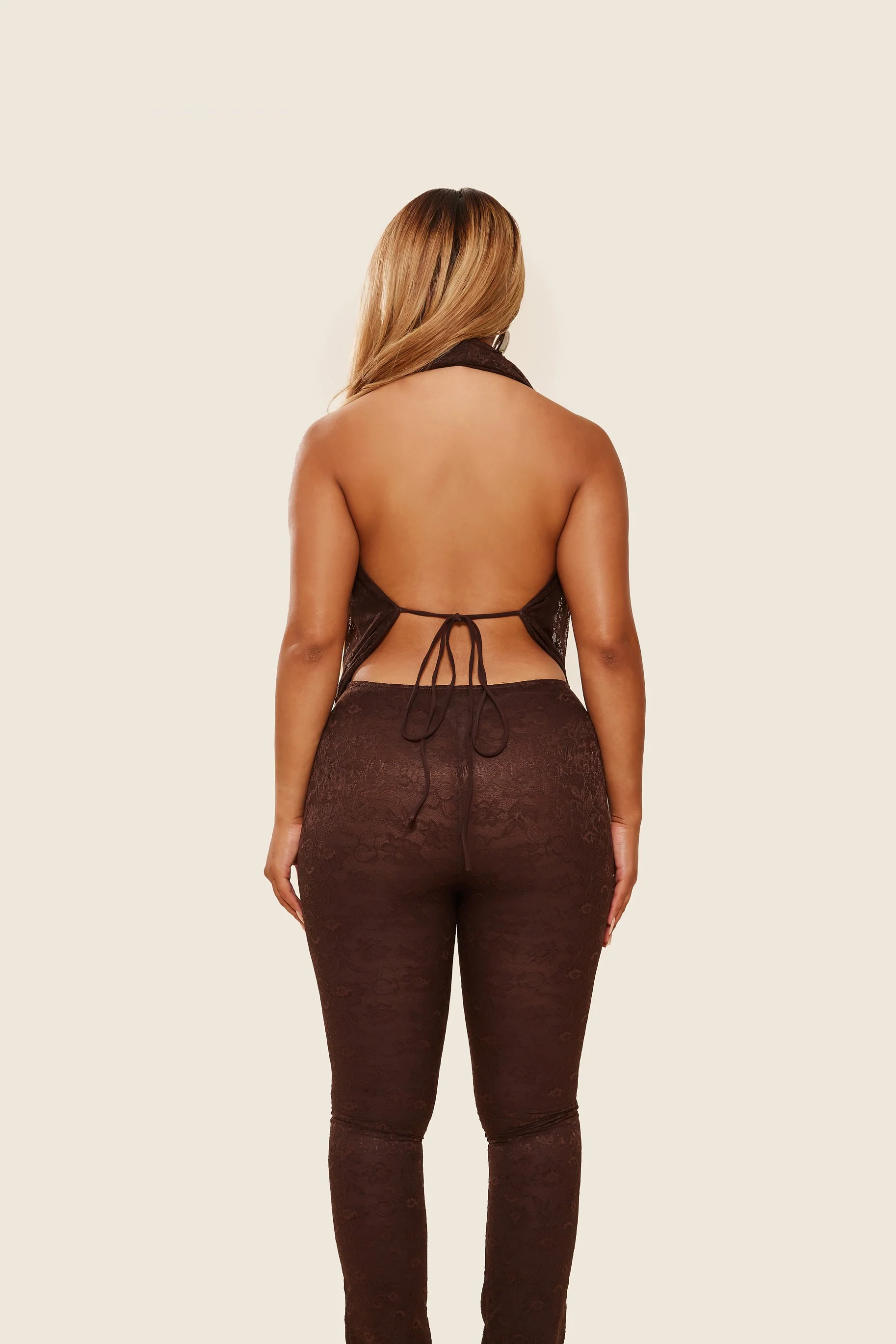 The Leia Top in Brown Lace - Image 12
