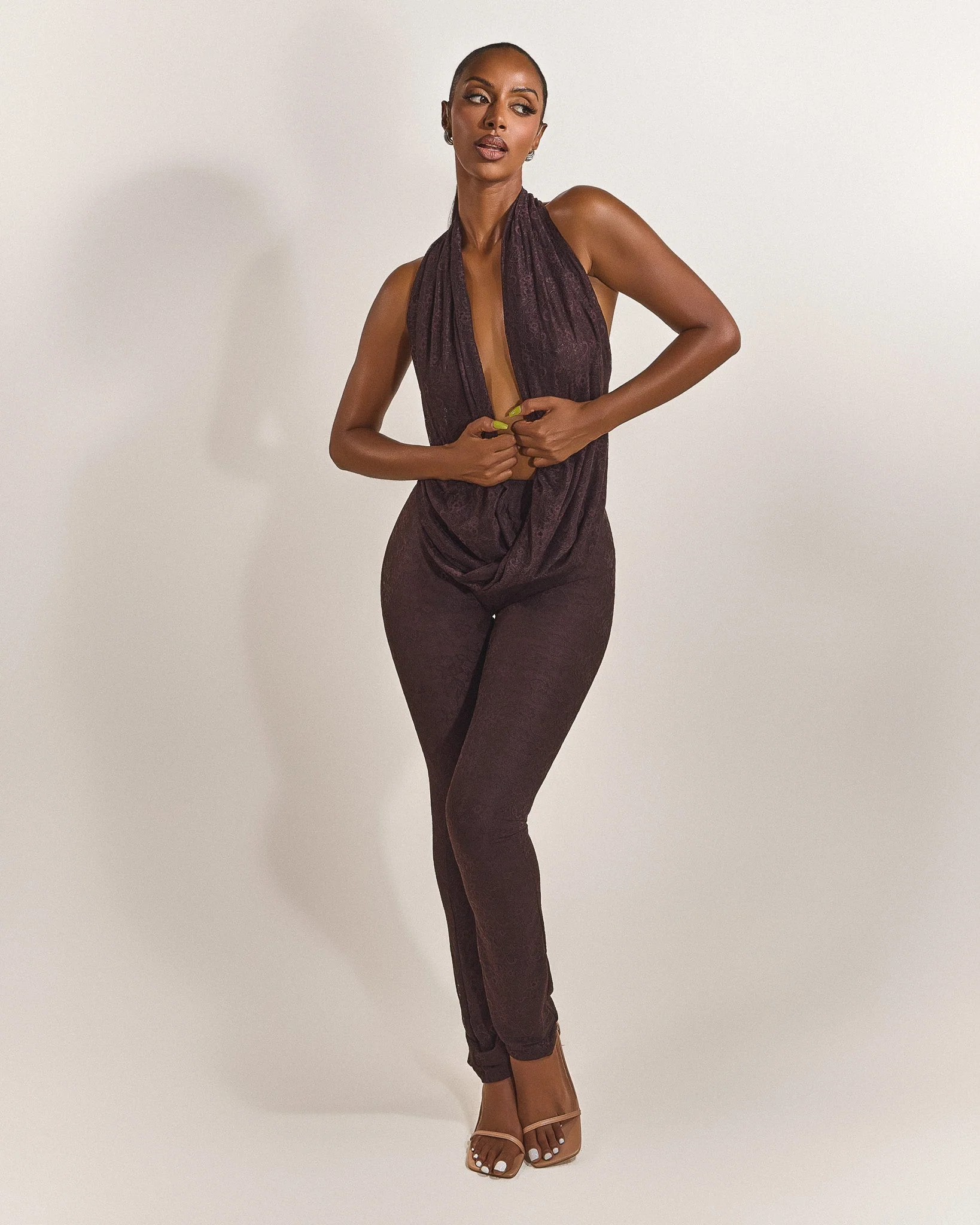 The Leia Top in Brown Lace - Image 15