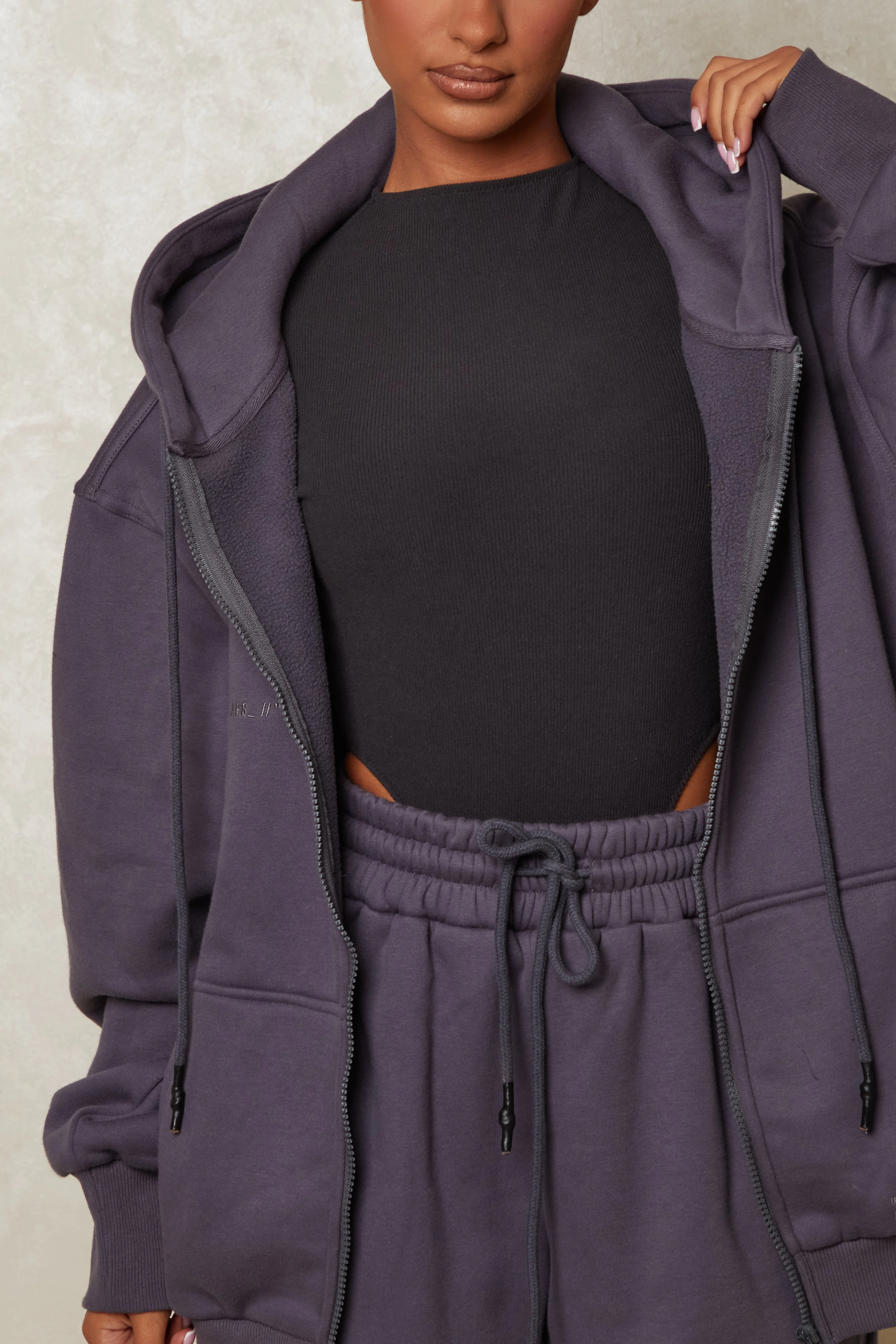 Life On Mars Zip Jacket in Charcoal - Image 5