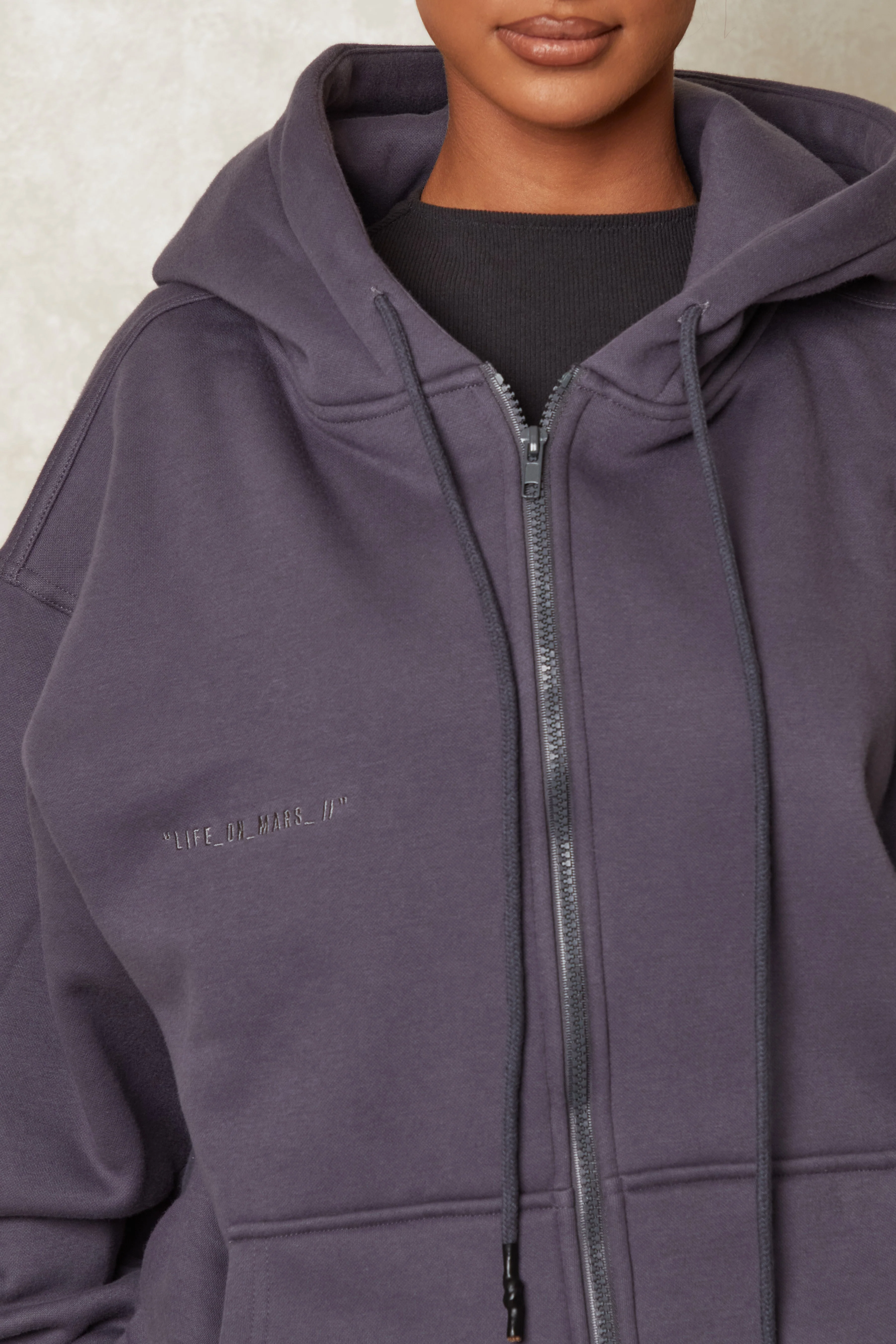 Life On Mars Zip Jacket in Charcoal - Image 6
