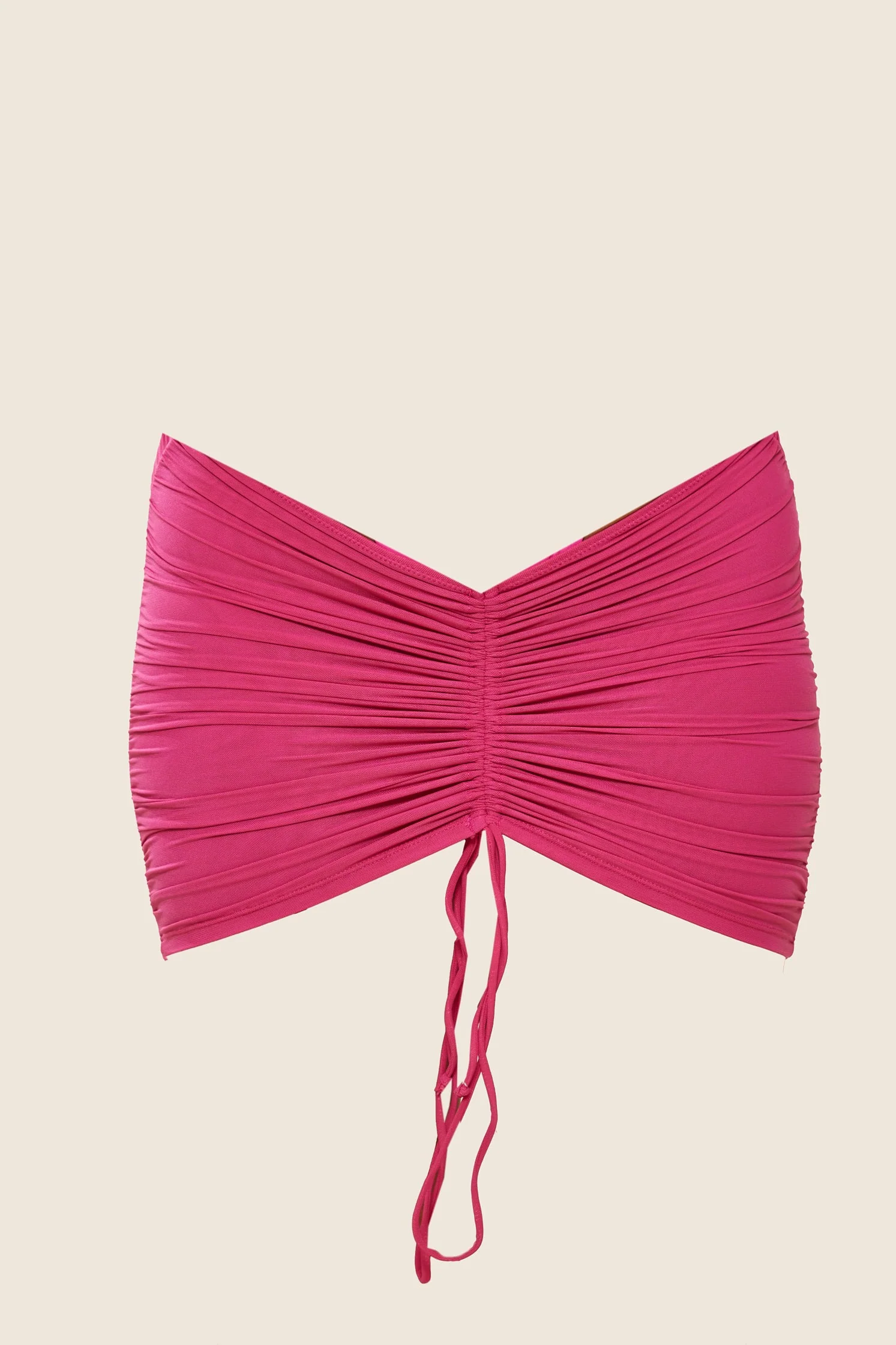 Mesh Ruched Coverup Skirt in Fuchsia - Image 7
