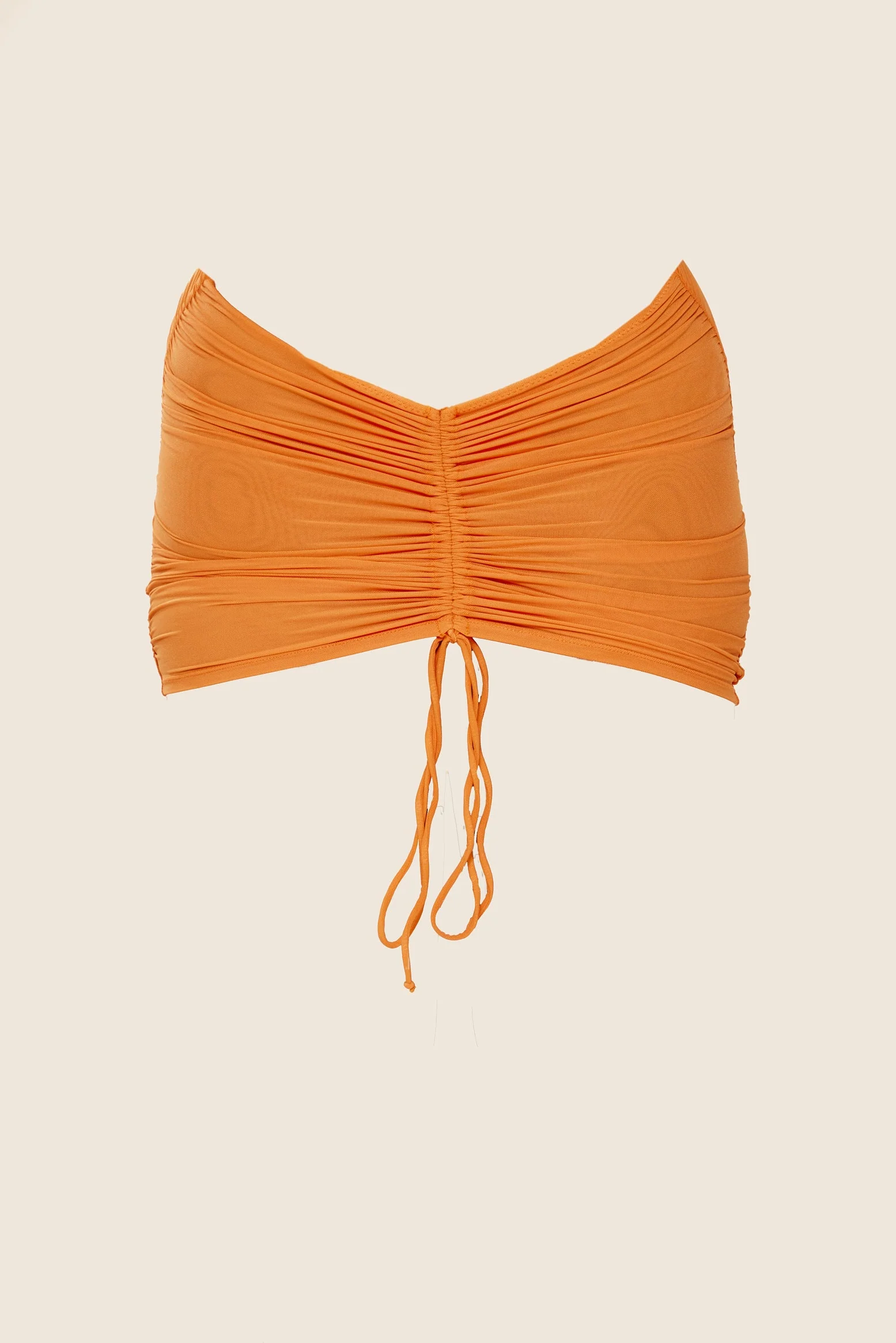 Mesh Ruched Coverup Skirt in Orange - Image 7