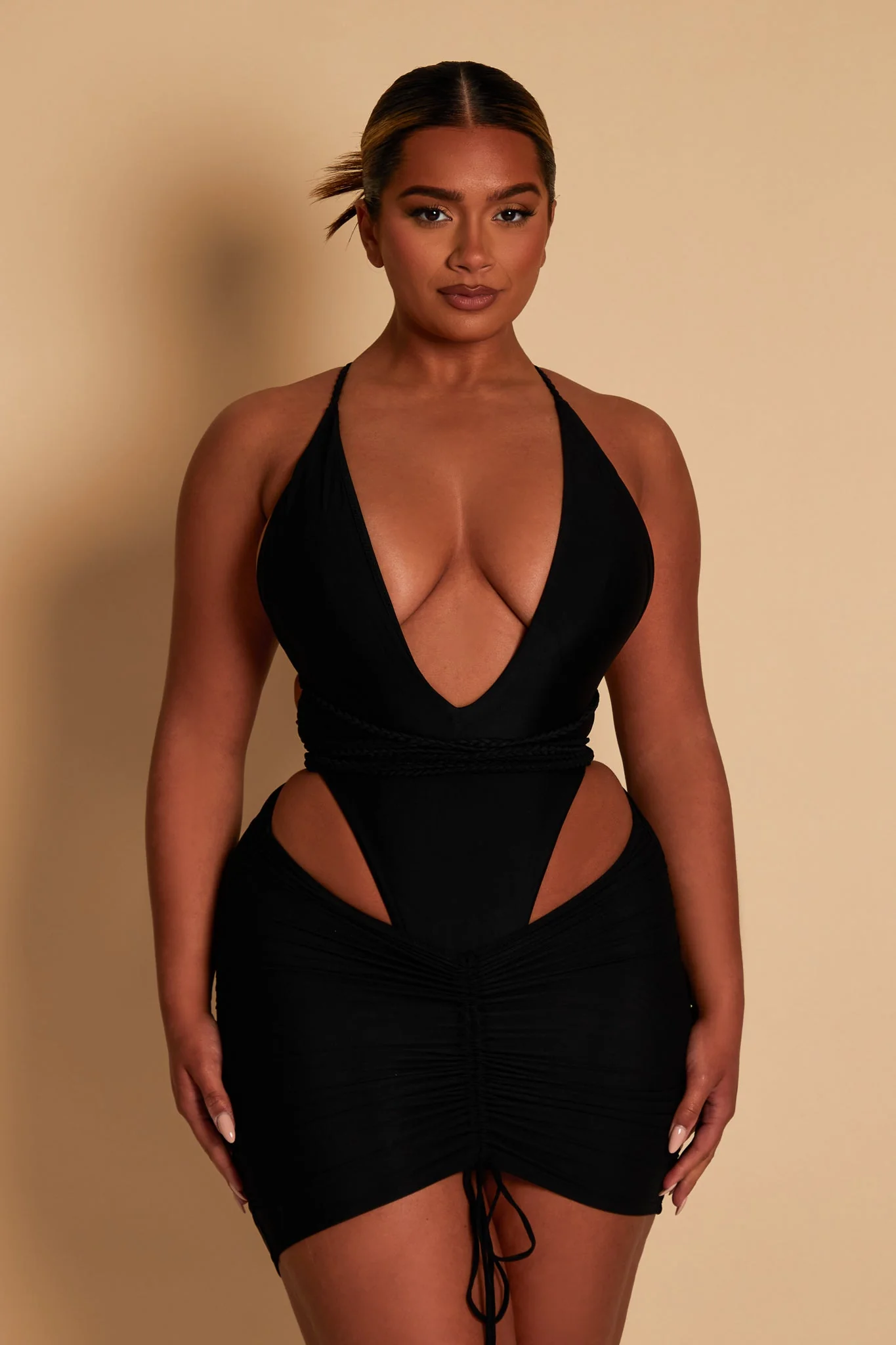 Mesh Cover Up Skirt in Black - Image 2