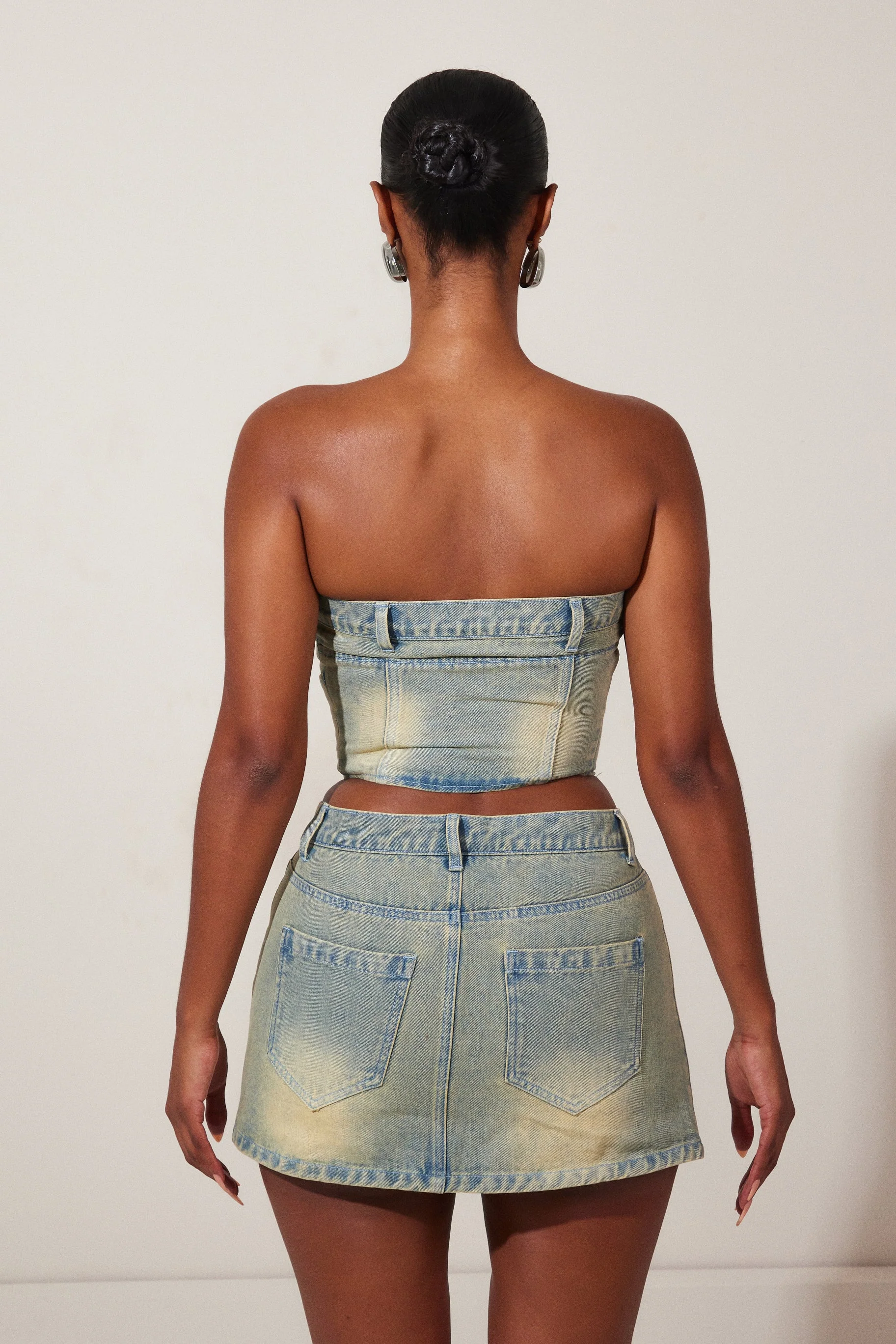 Sora Denim Skirt - Yellow Wash - Image 4