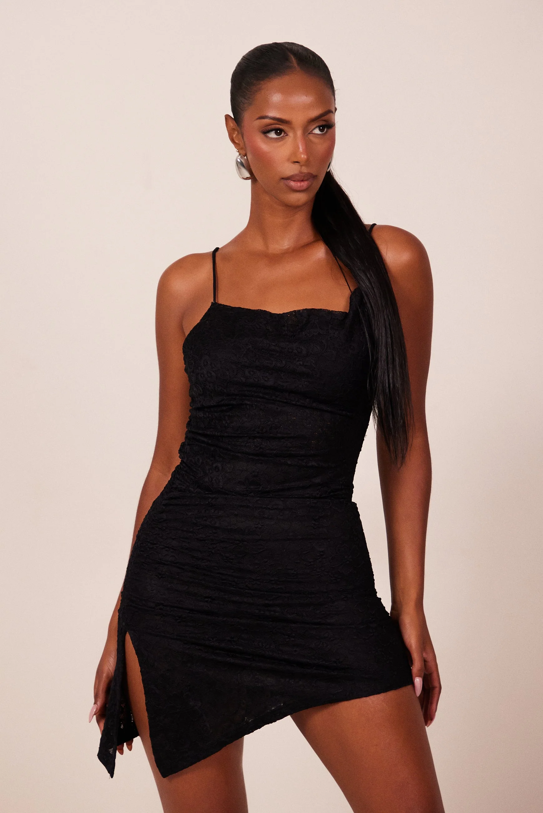 The Asymmetric Lace Mini in Black - Image 10