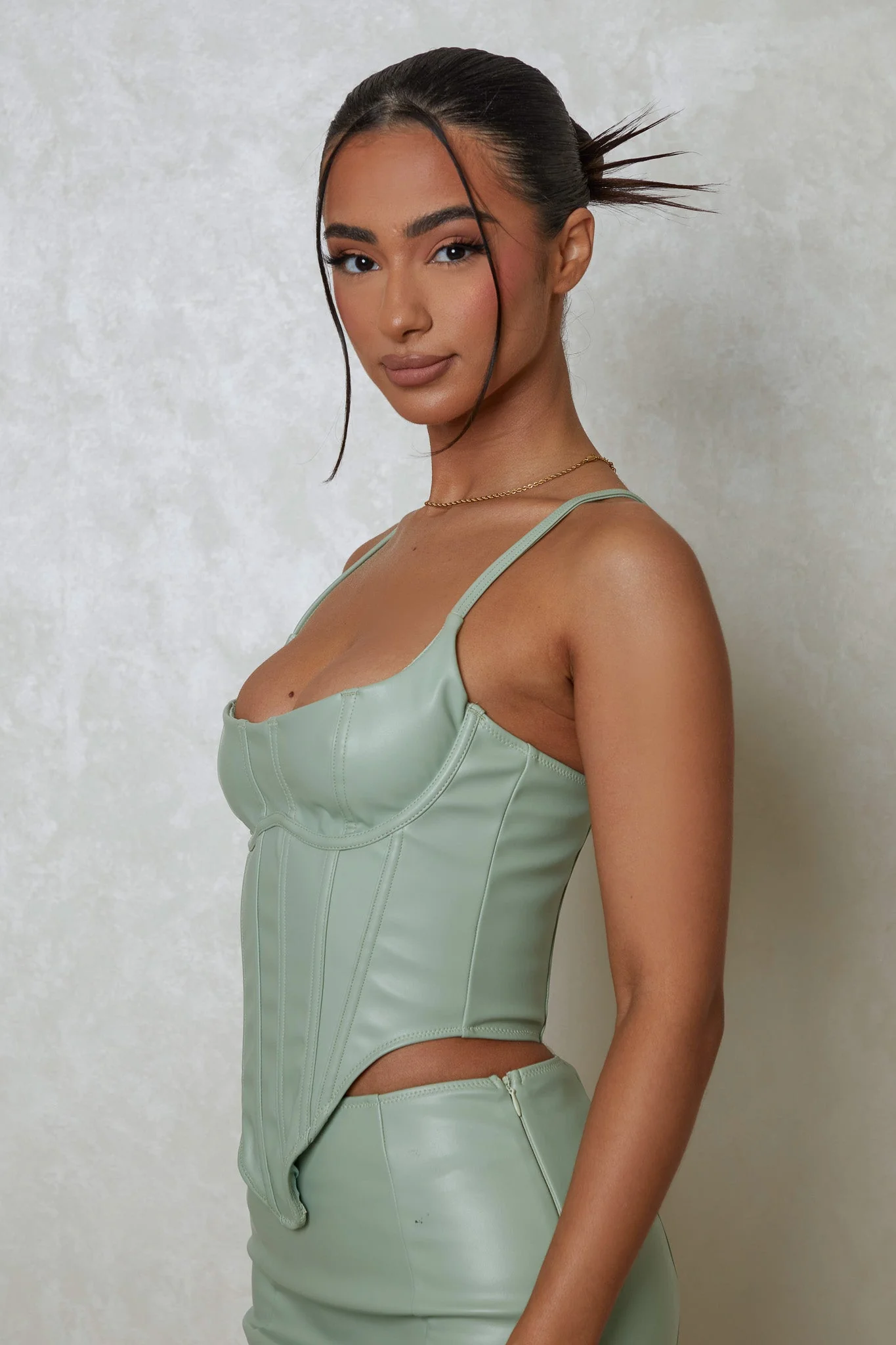 The Boss Leather Set in Sage - Image 9