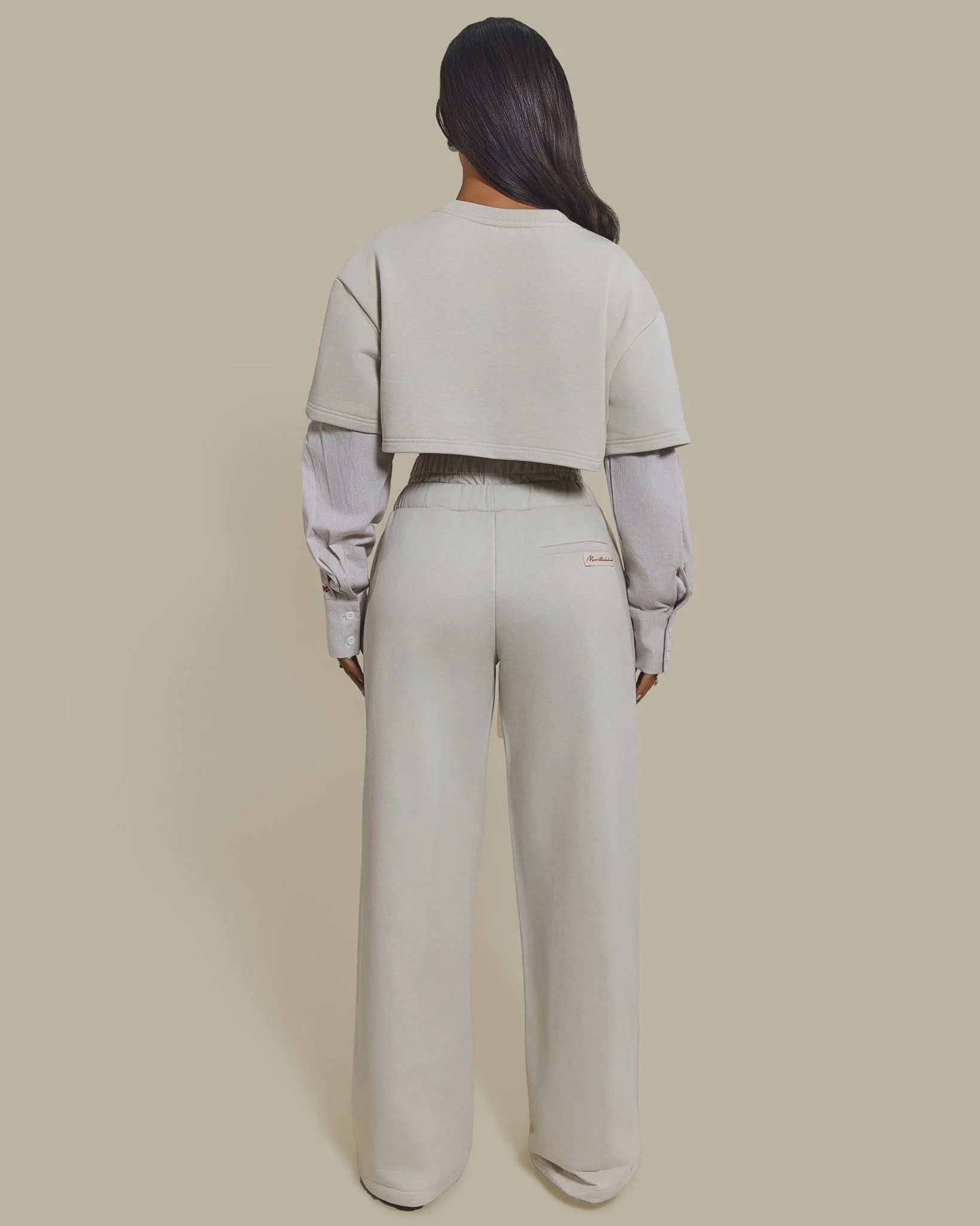 The Boxer Wide-Leg Joggers in Beige - Image 4