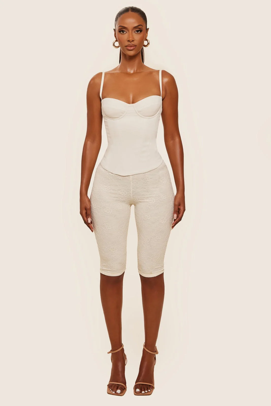 The Brielle Capri Bottoms in Off White - Image 11
