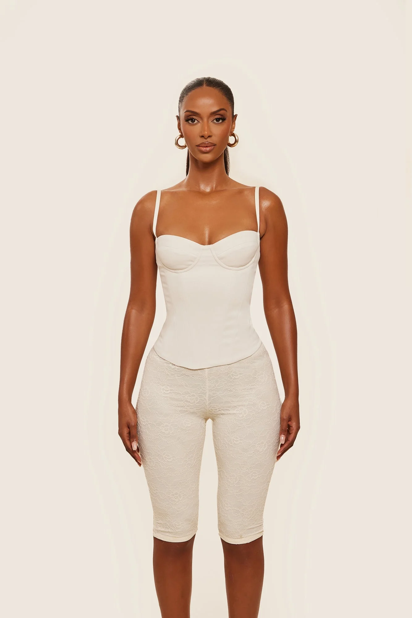 The Brielle Capri Bottoms in Off White - Image 13