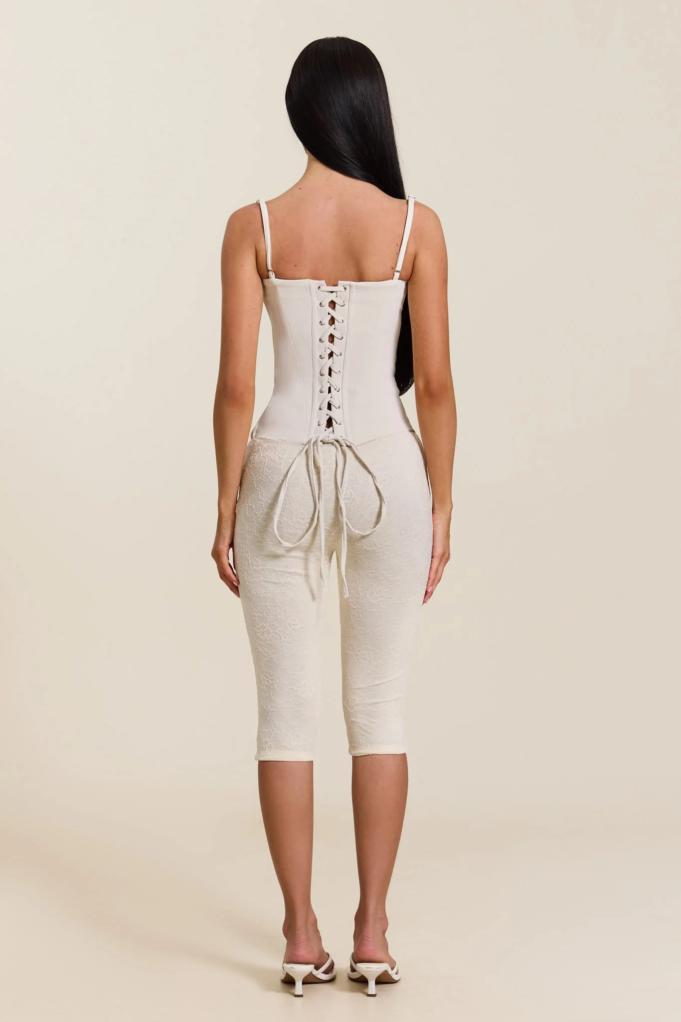 The Brielle Capri Bottoms in Off White - Image 3