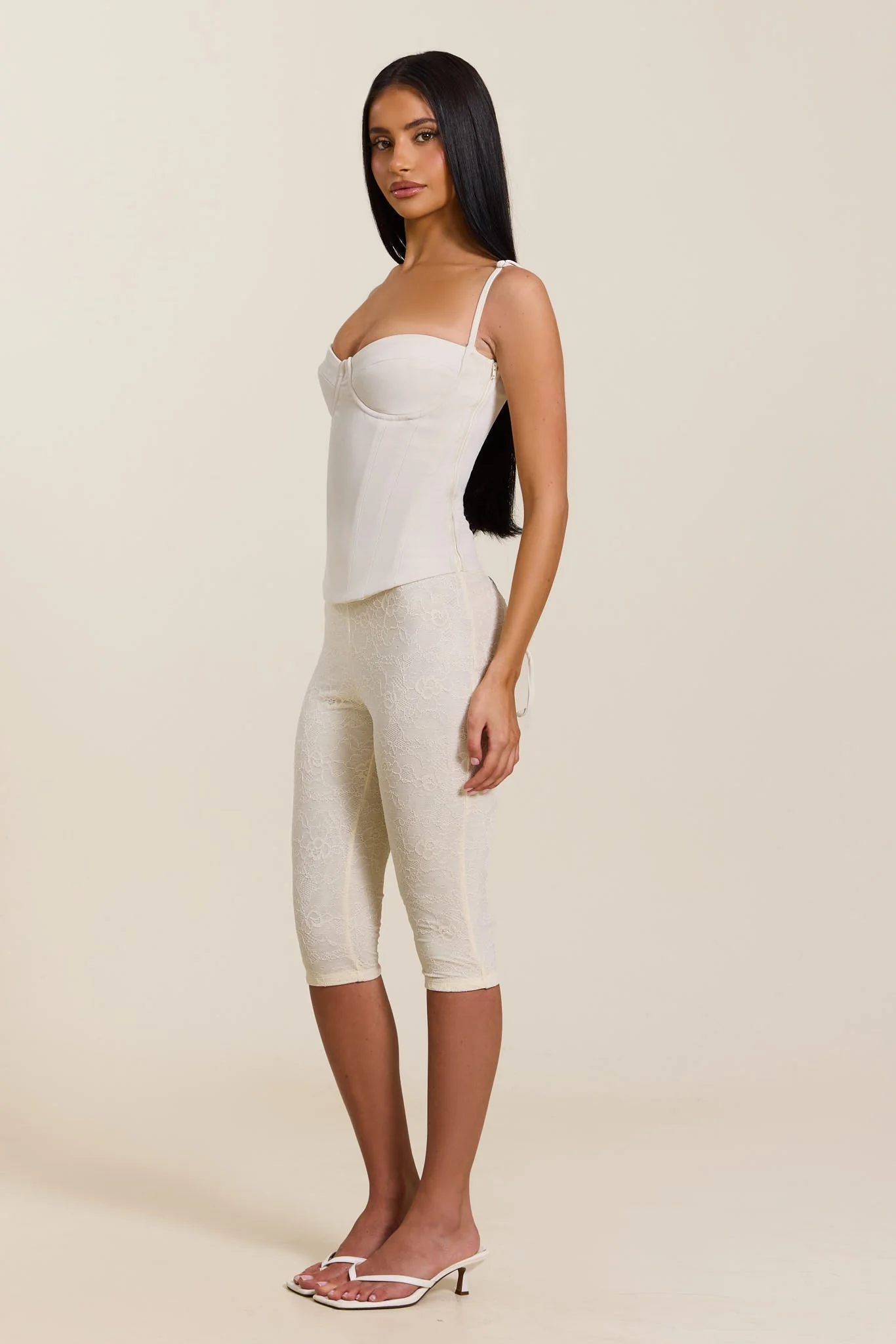 The Brielle Capri Bottoms in Off White - Image 5