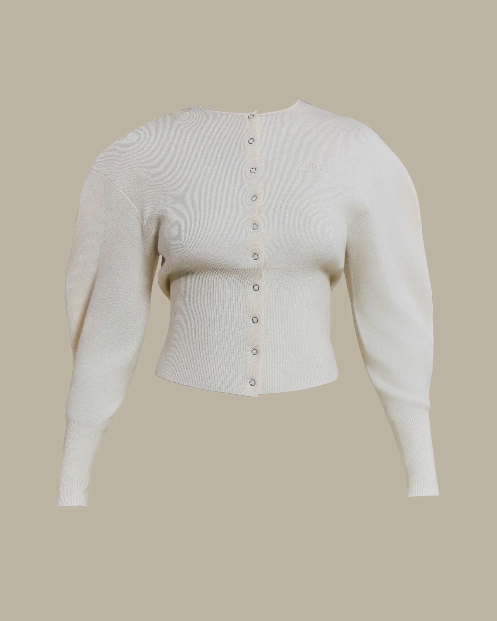 The Knit Button Up Cardigan in Cream - Image 5