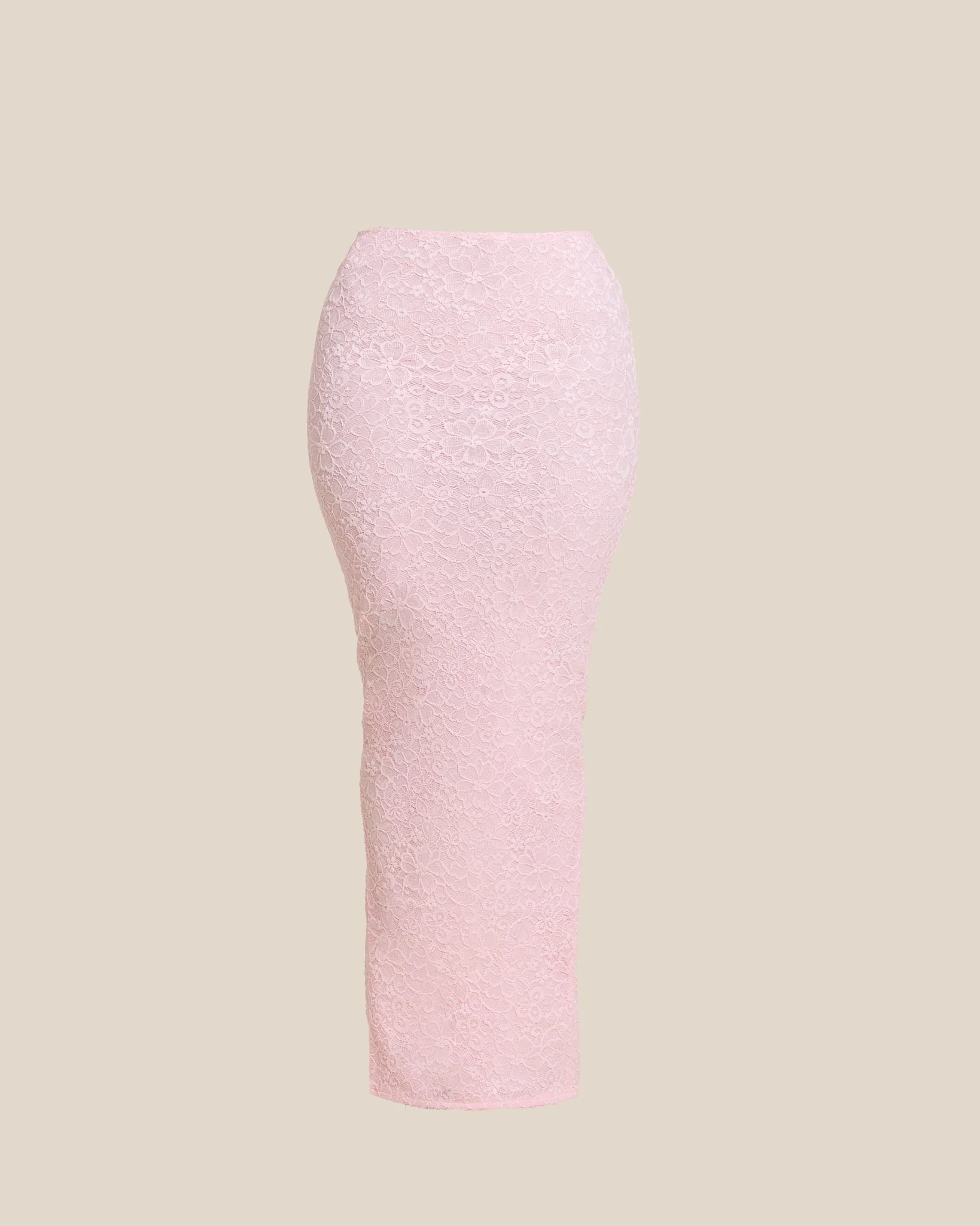 The Cinched Lace Corset Maxi Set in Baby Pink - Image 8