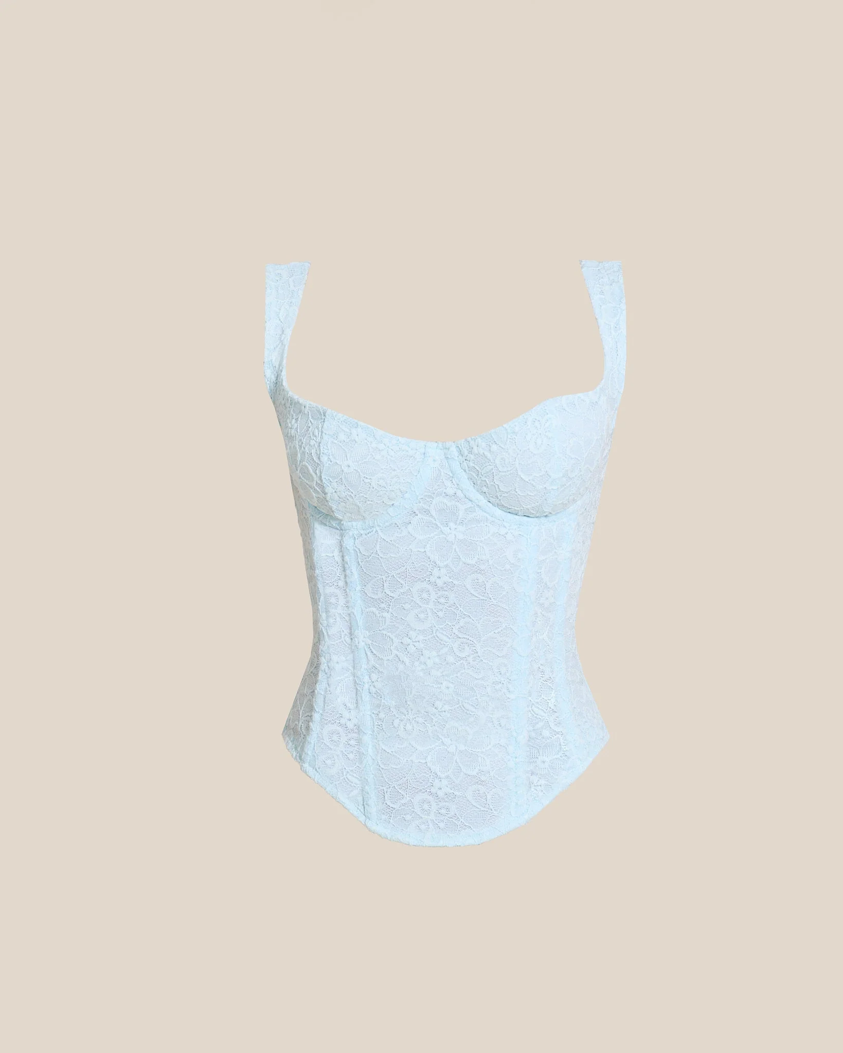 The Cinched Lace Corset Maxi Set in Blue - Image 11