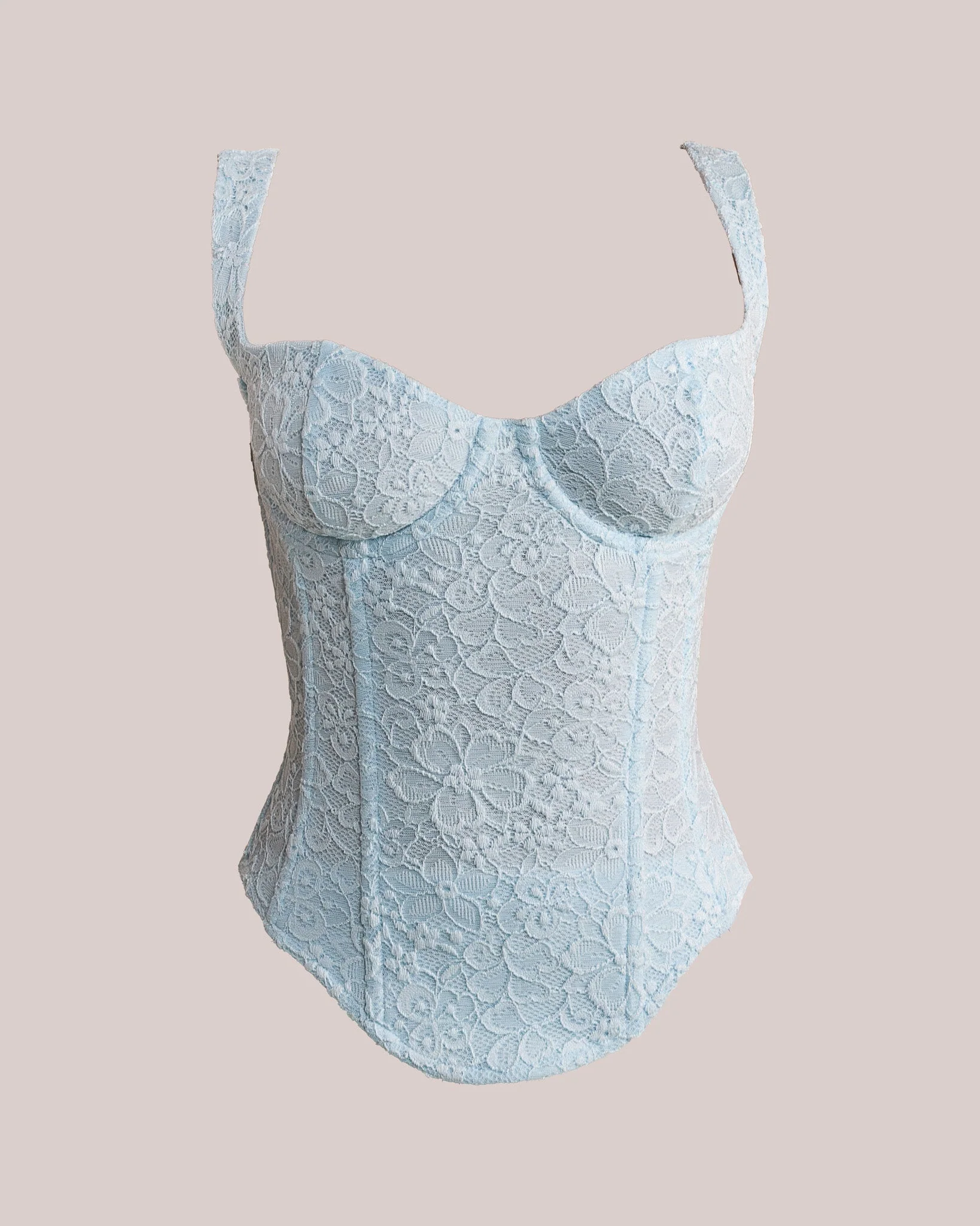 The Cinched Lace Corset Maxi Set in Blue - Image 21