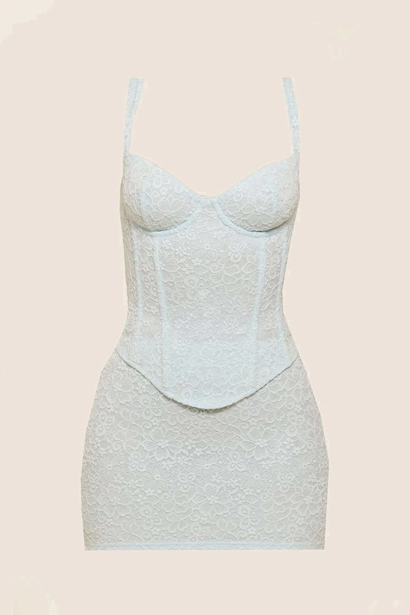 The Cinched Lace Corset Mini Set in Blue - Image 18