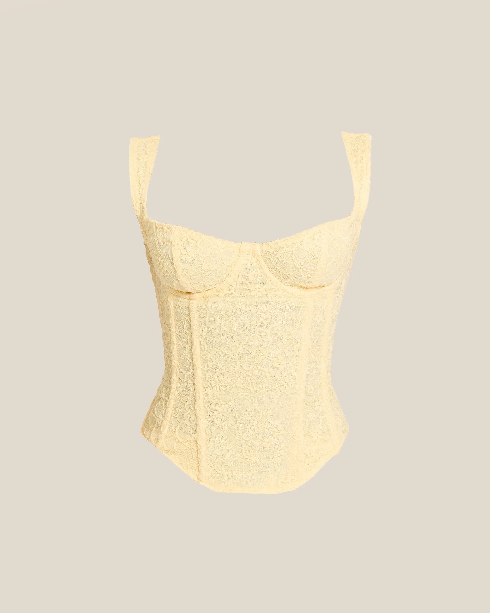 The Cinched Lace Corset Mini Set in Yellow - Image 8