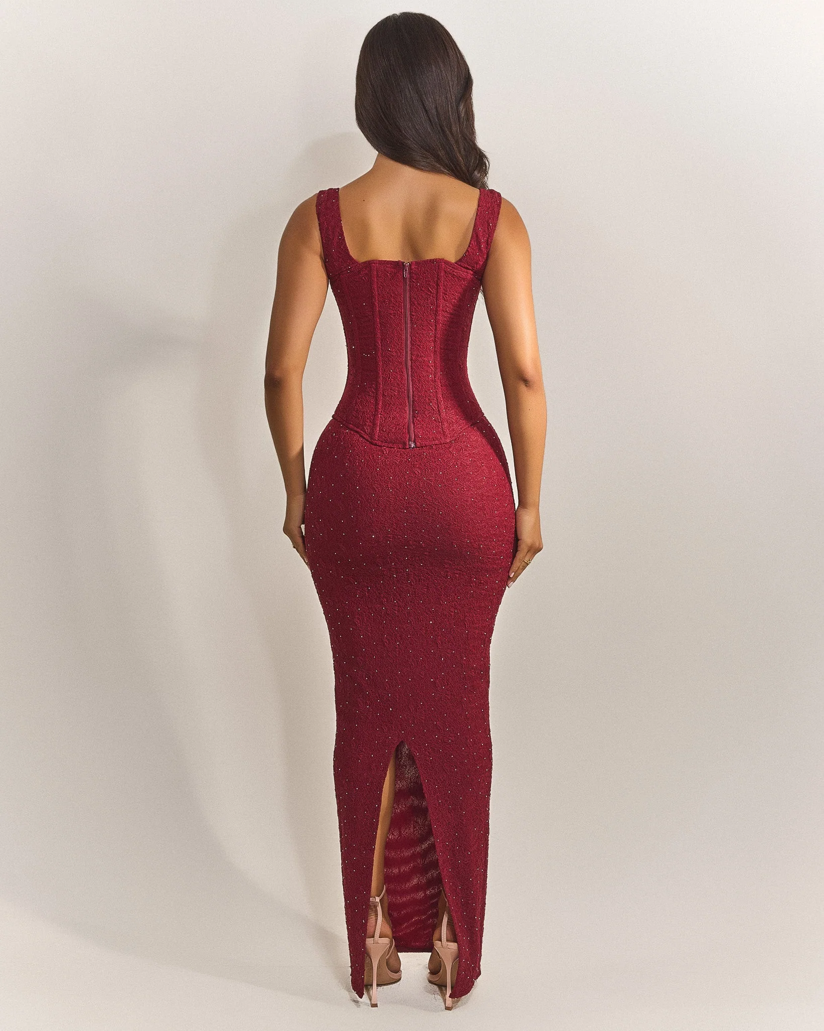 The Cinched Lace Maxi Set in Diamonte - Image 3
