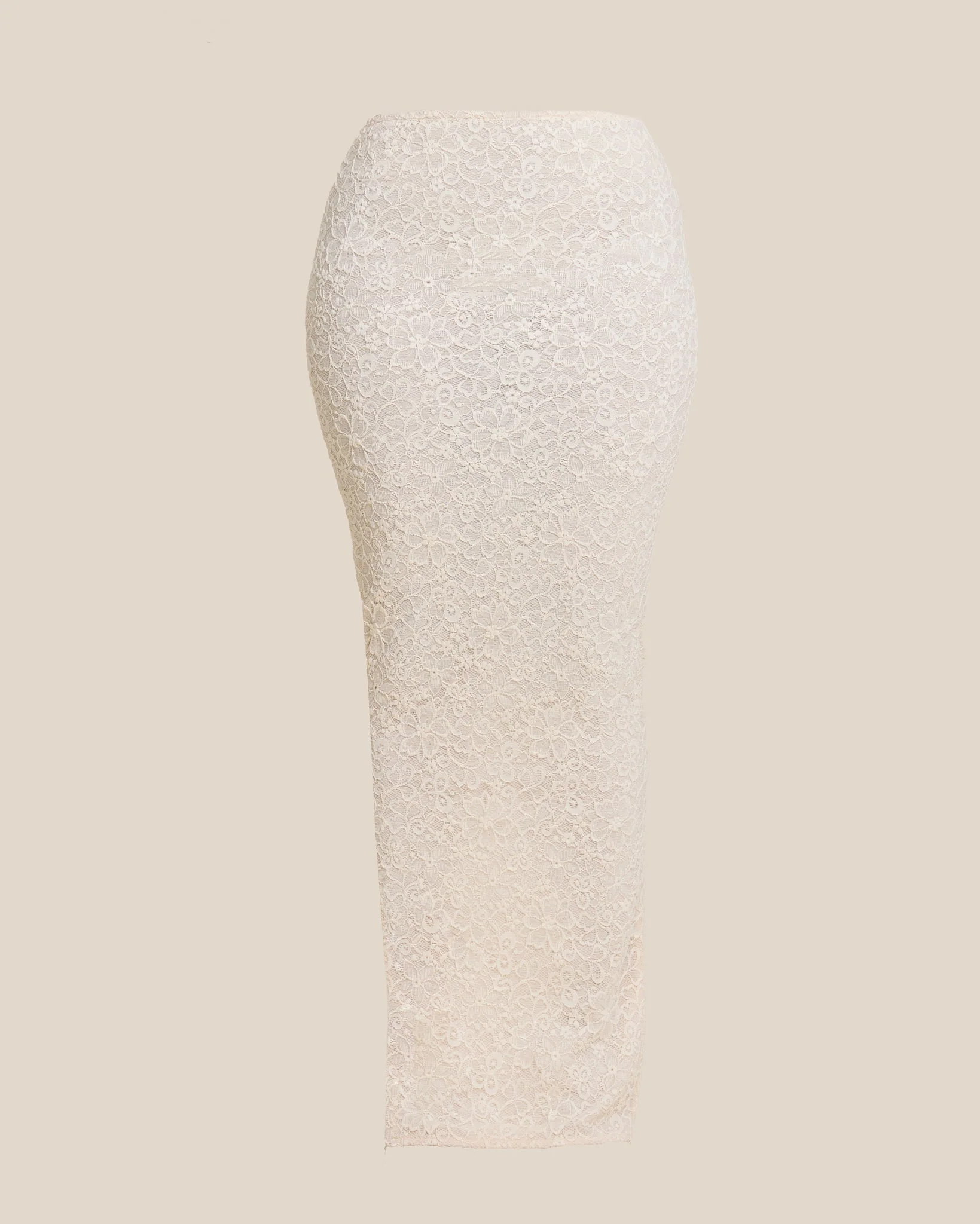 The Cinched Lace Maxi Set in Off White - Image 13