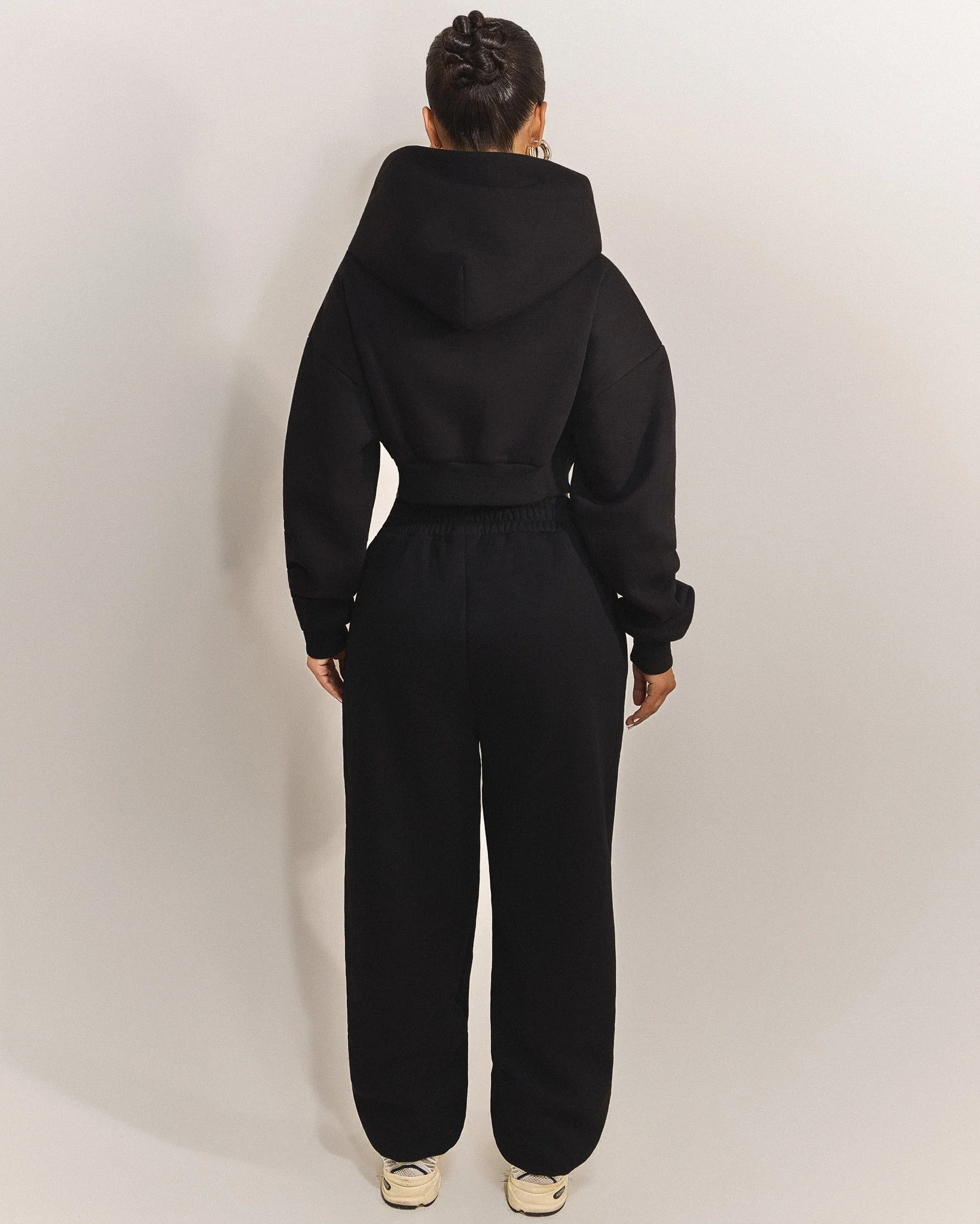 The Classics Cropped Zip Hoodie in Black - Image 5