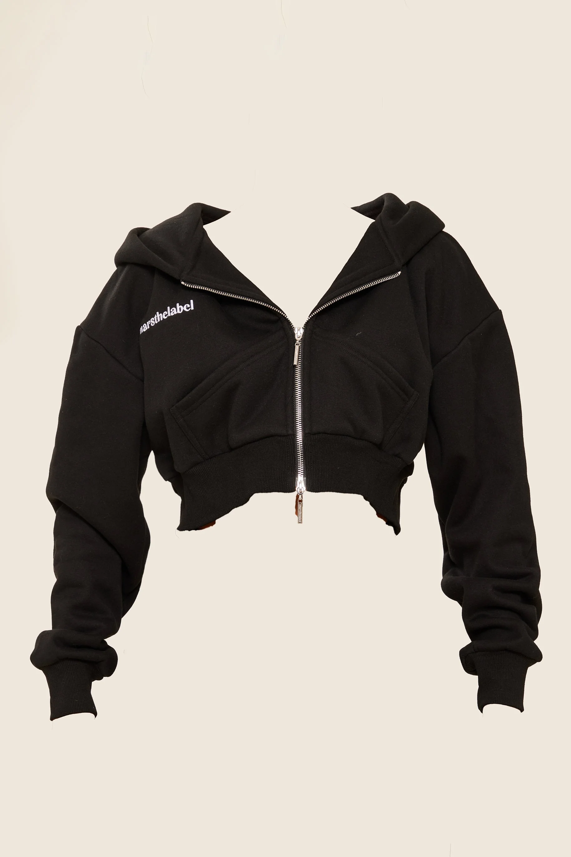 The Classics Cropped Zip Hoodie in Black - Image 9