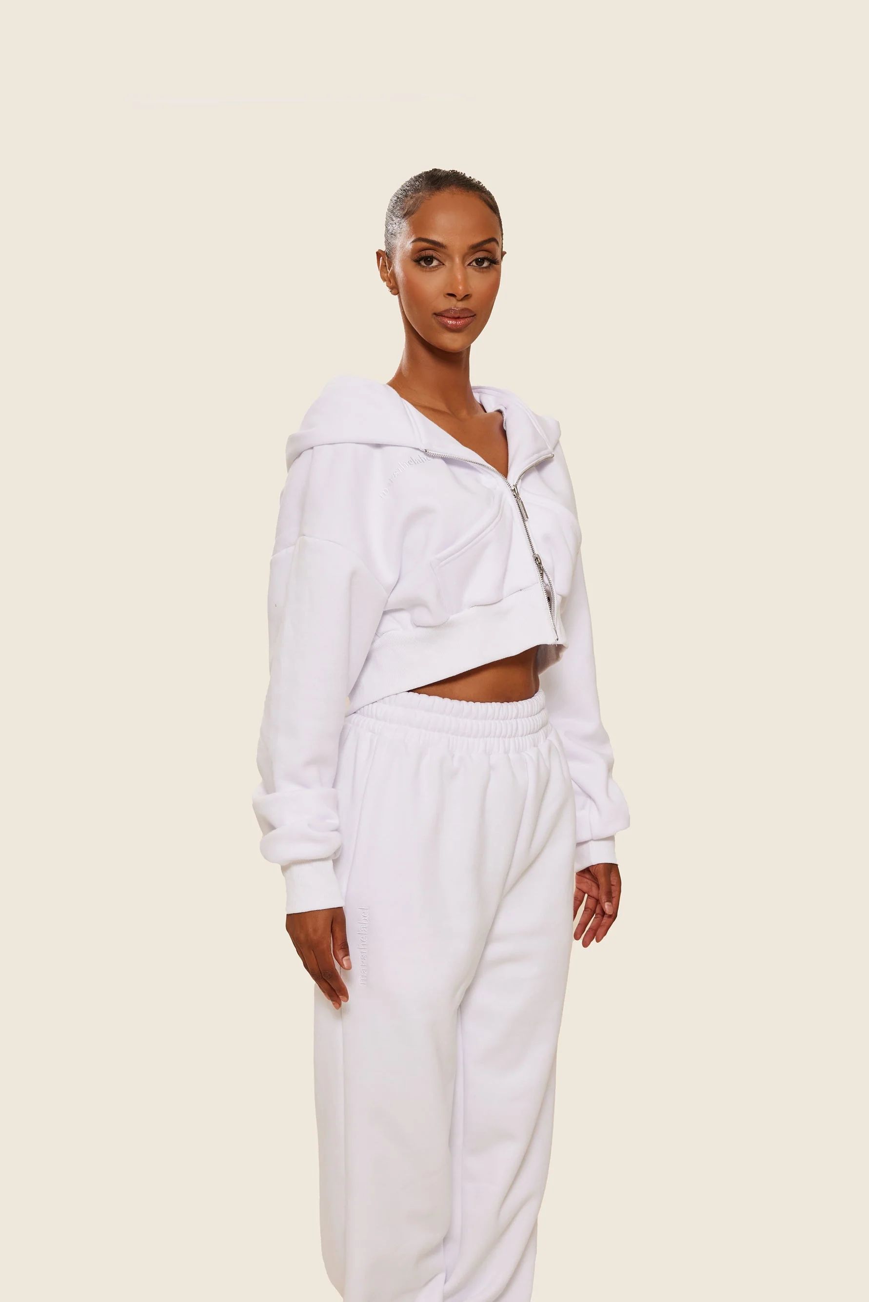 The Classics cropped zip hoodie in White - Image 4