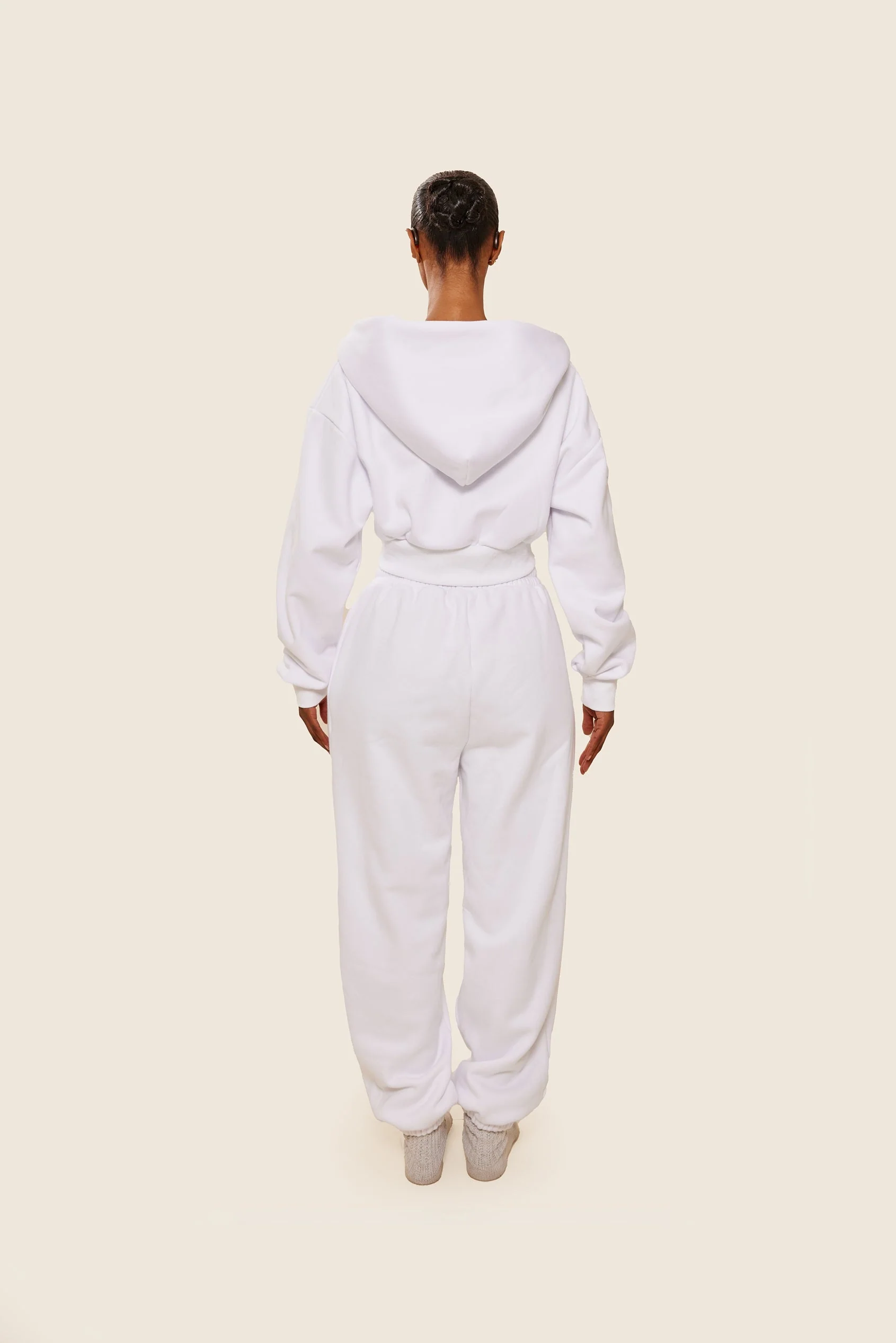 The Classics cropped zip hoodie in White - Image 5