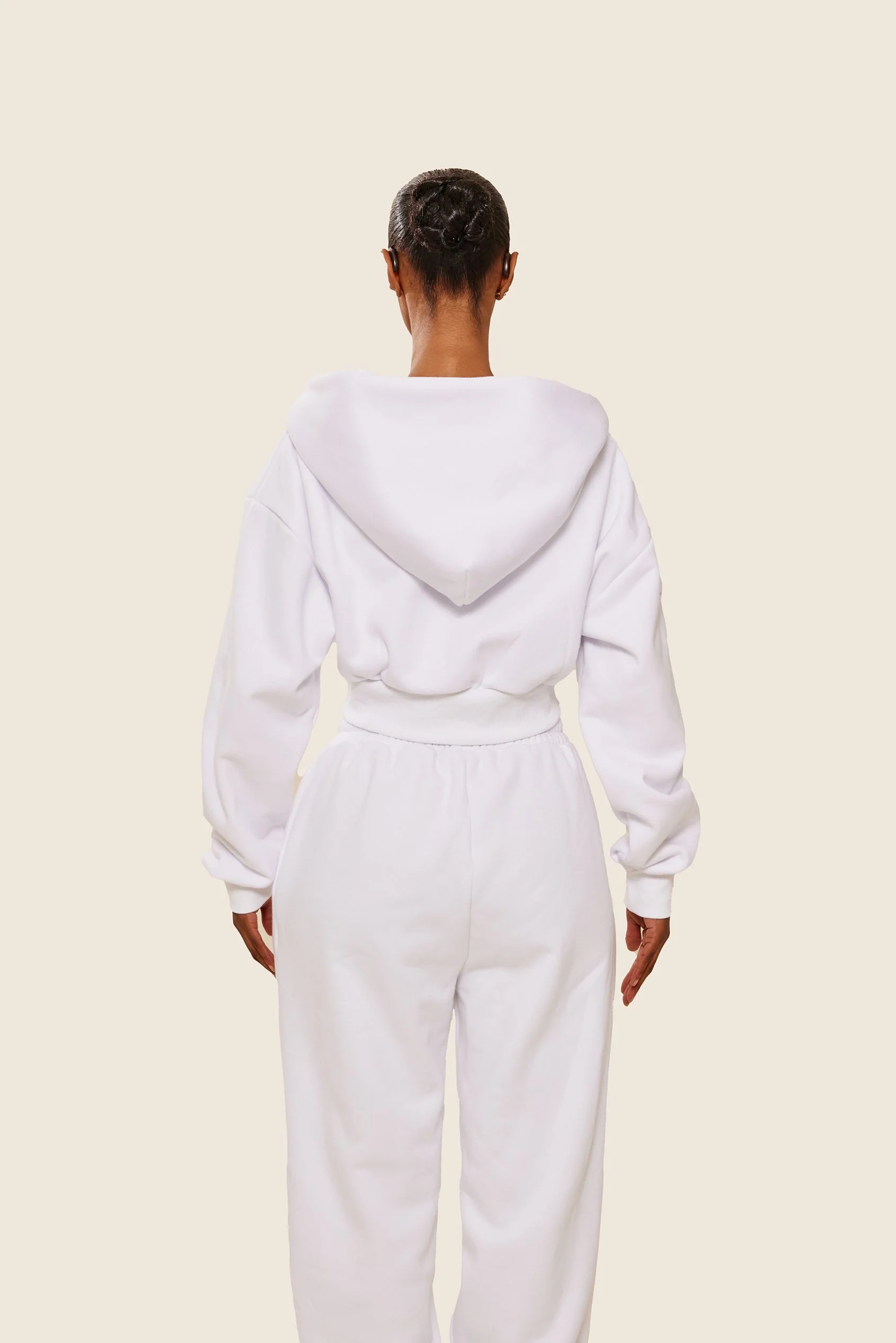 The Classics cropped zip hoodie in White - Image 6