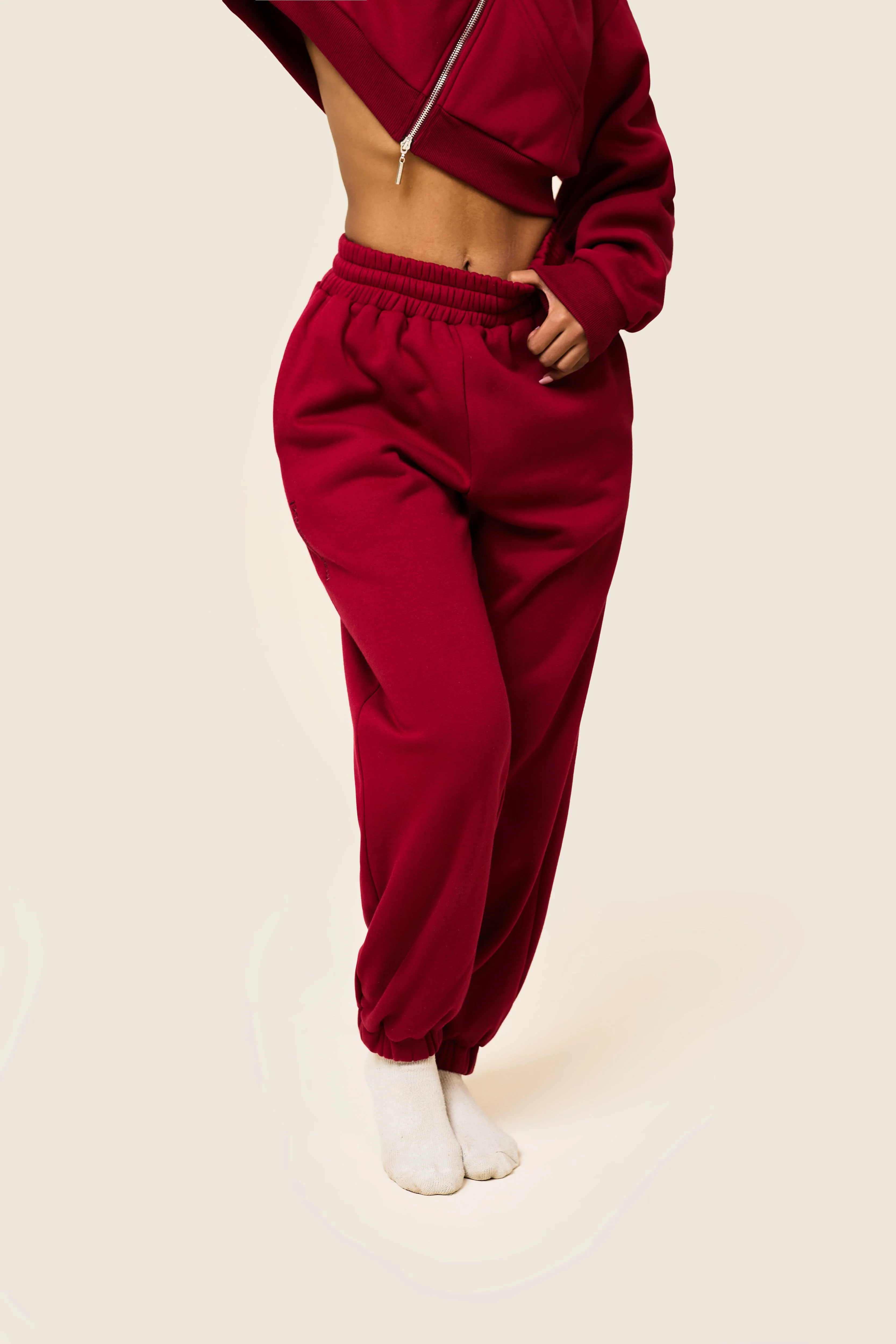 The Classics Cuffed Joggers in Red - Image 3