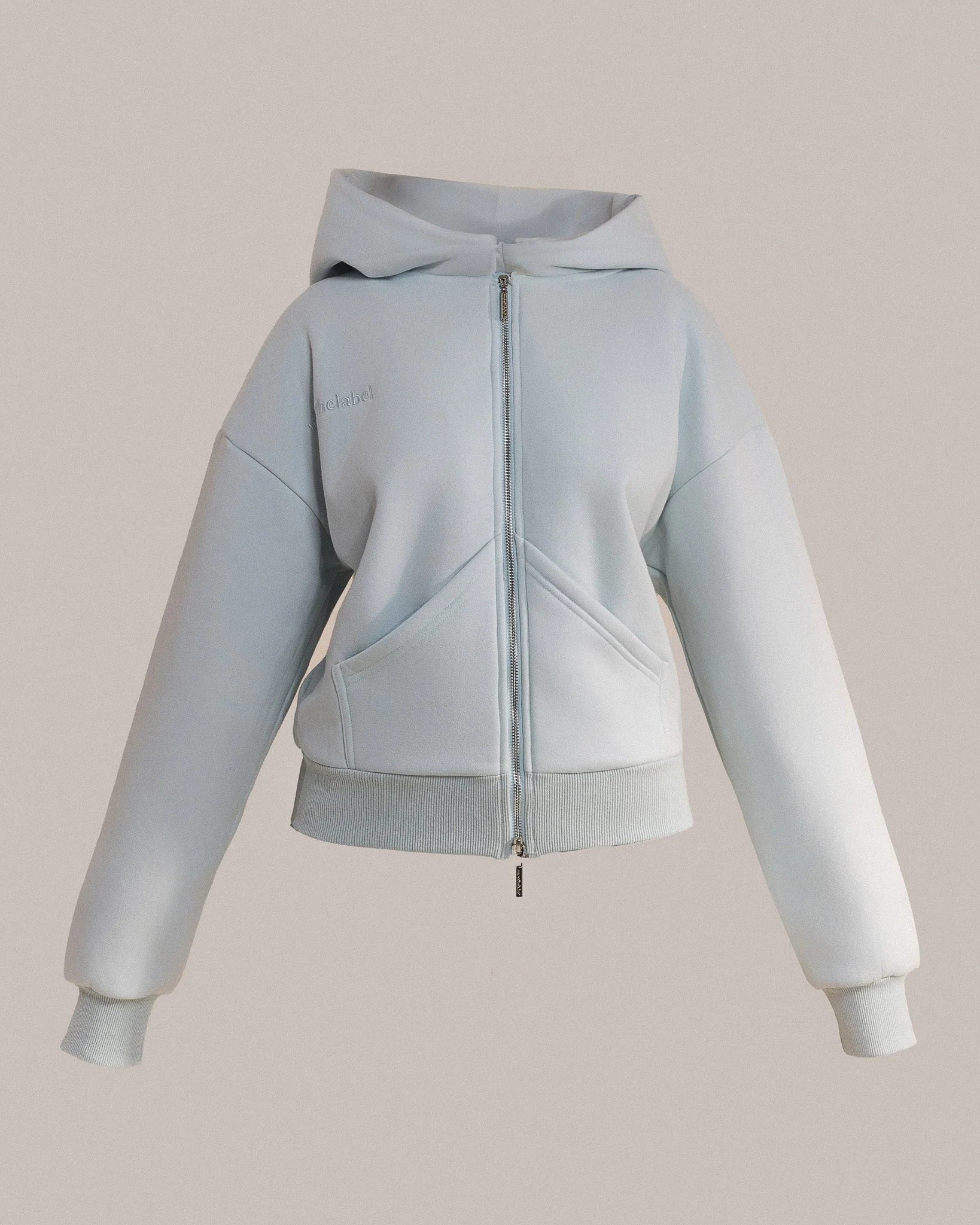 The Classics Longline Zip Jacket in Baby Blue - Image 6