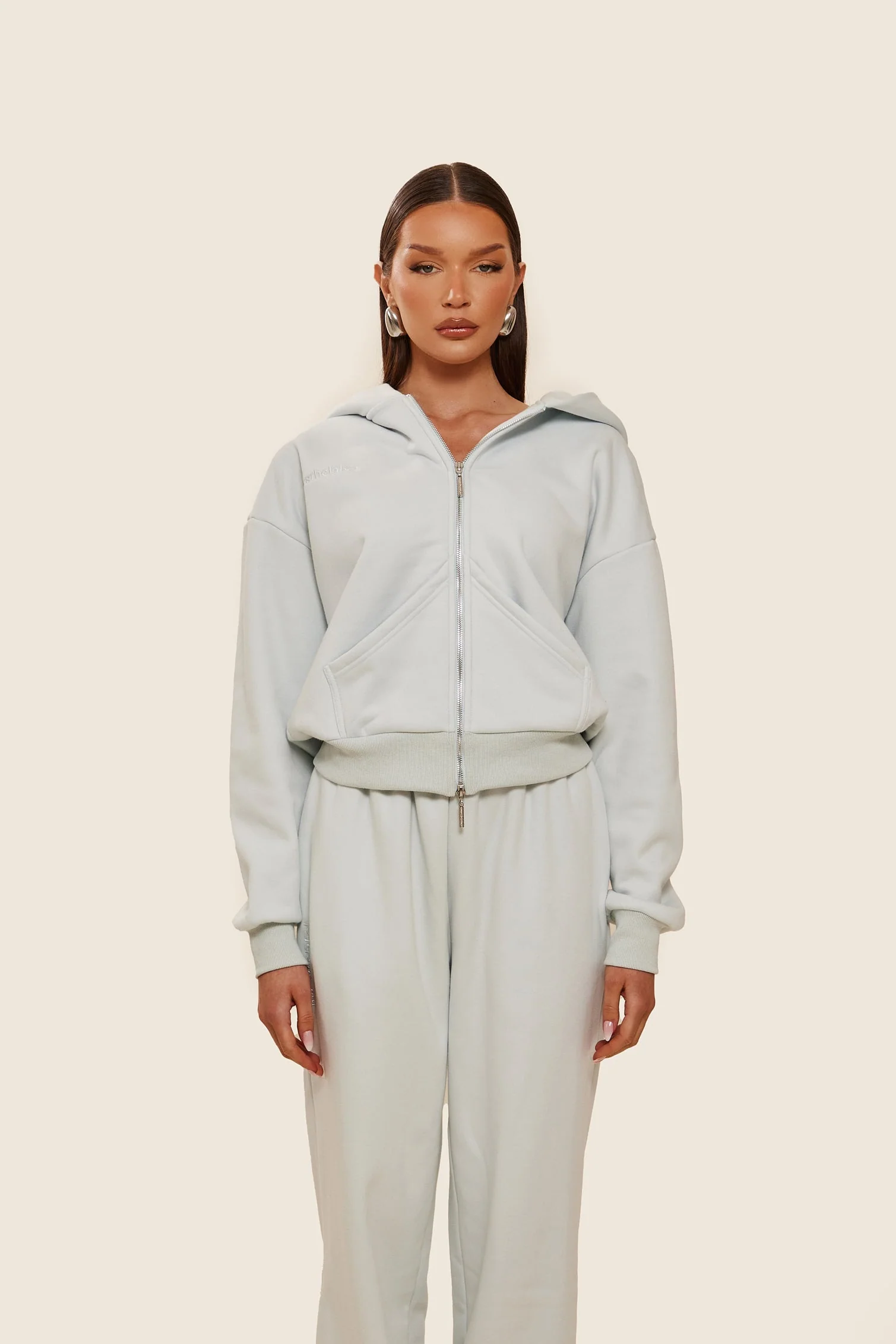The Classics Longline Zip Jacket in Baby Blue - Image 8