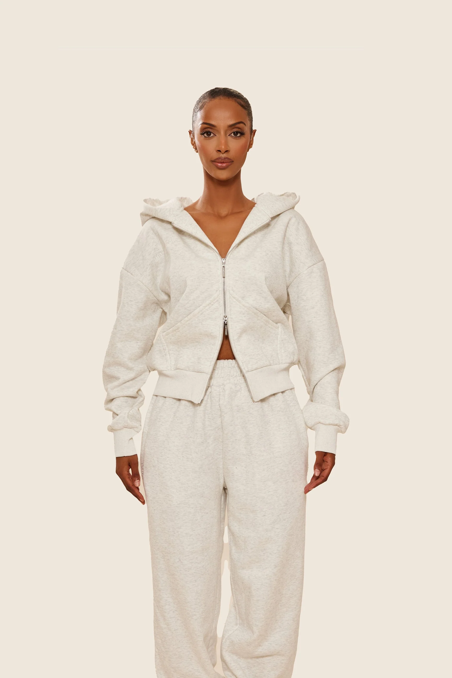 The Classics Longline Zip Jacket in Grey Marl - Image 5