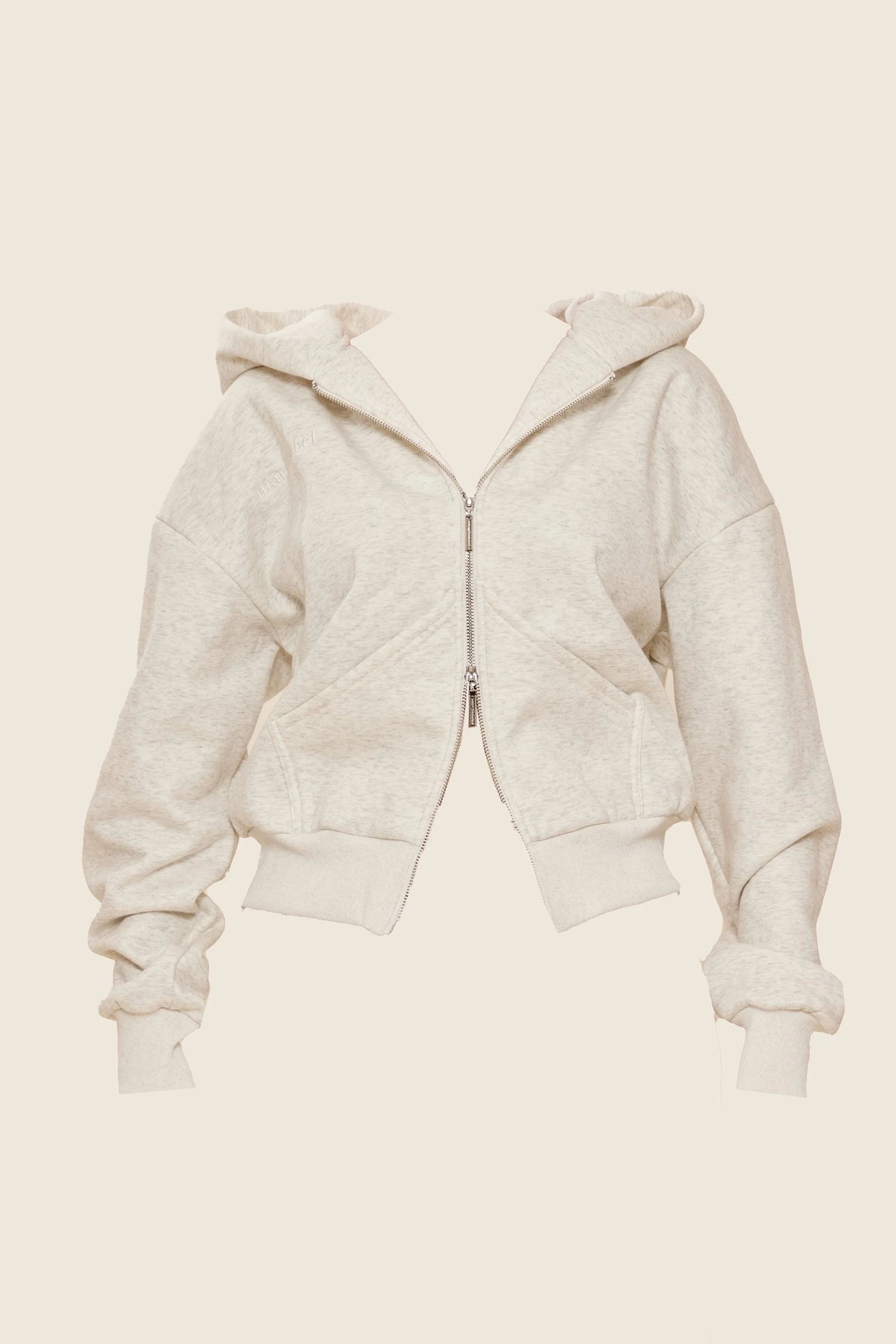 The Classics Longline Zip Jacket in Grey Marl - Image 8