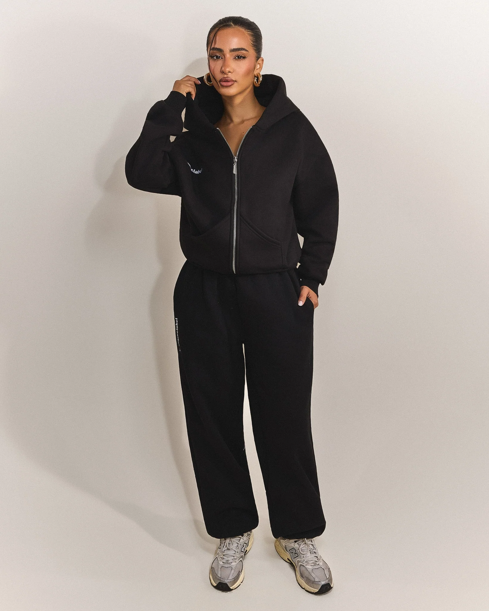 The Classics Longline Zip Jacket in Black