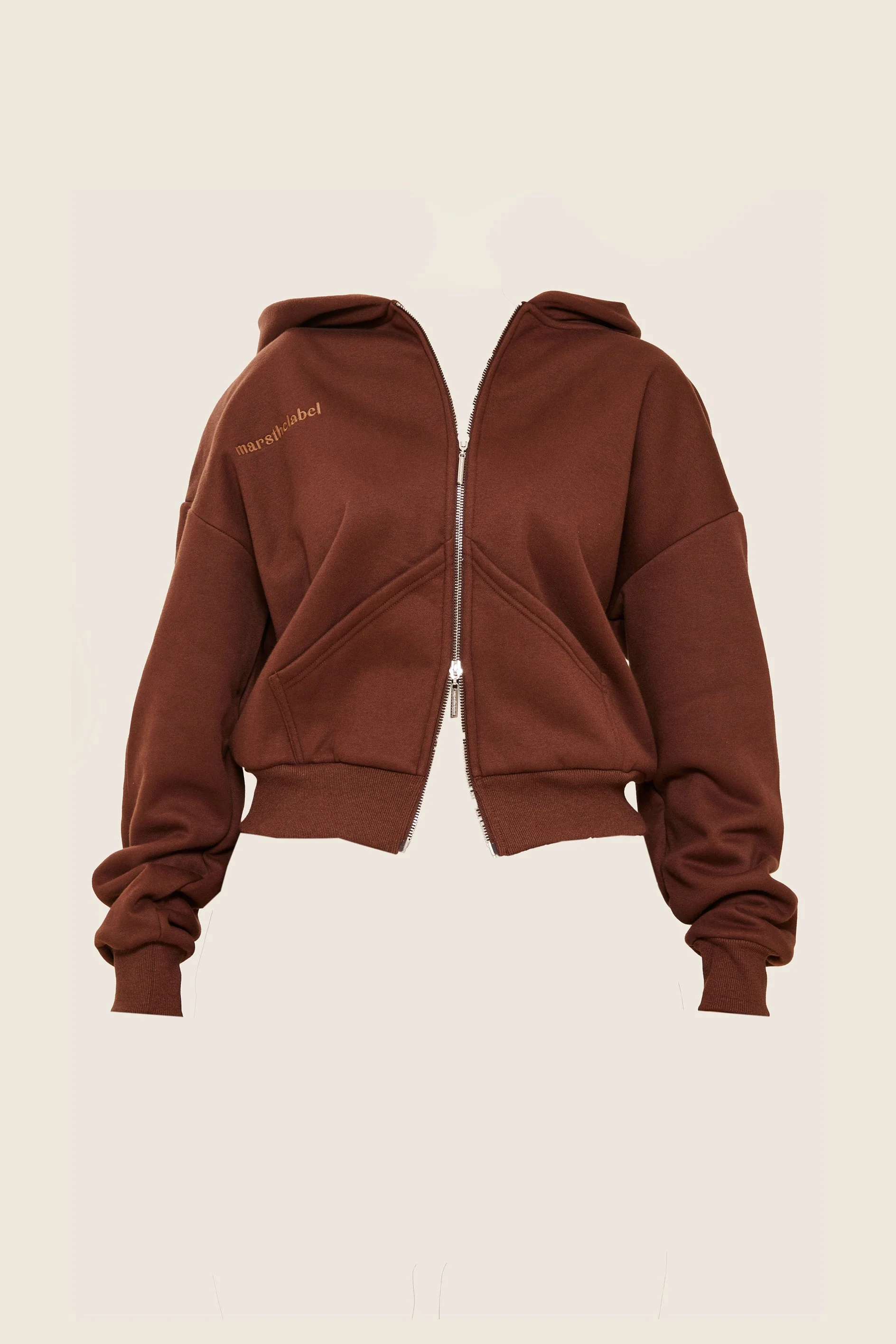 The Classics Longline Zip Jacket in Brown - Image 15