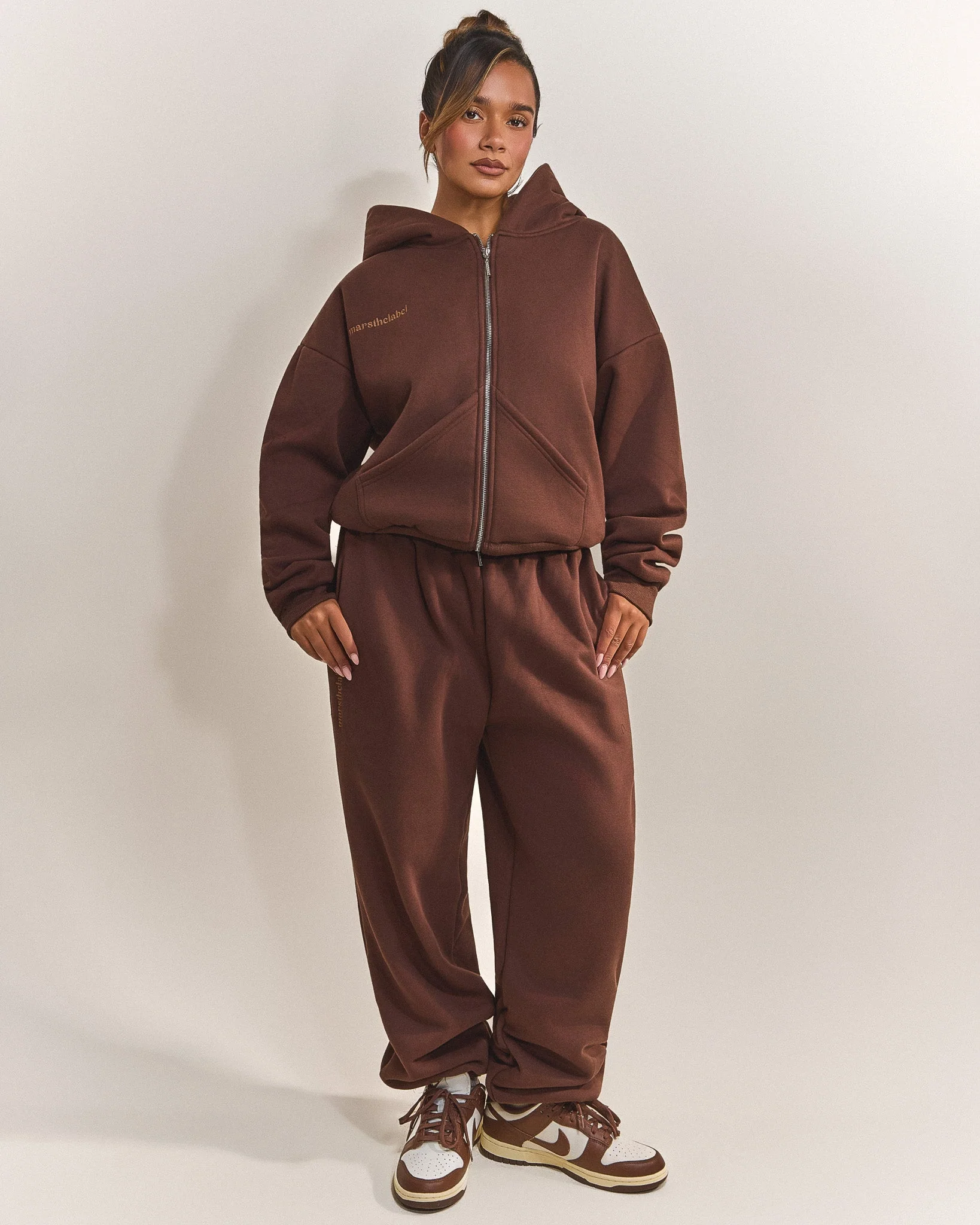 The Classics Longline Zip Jacket in Brown - Image 4