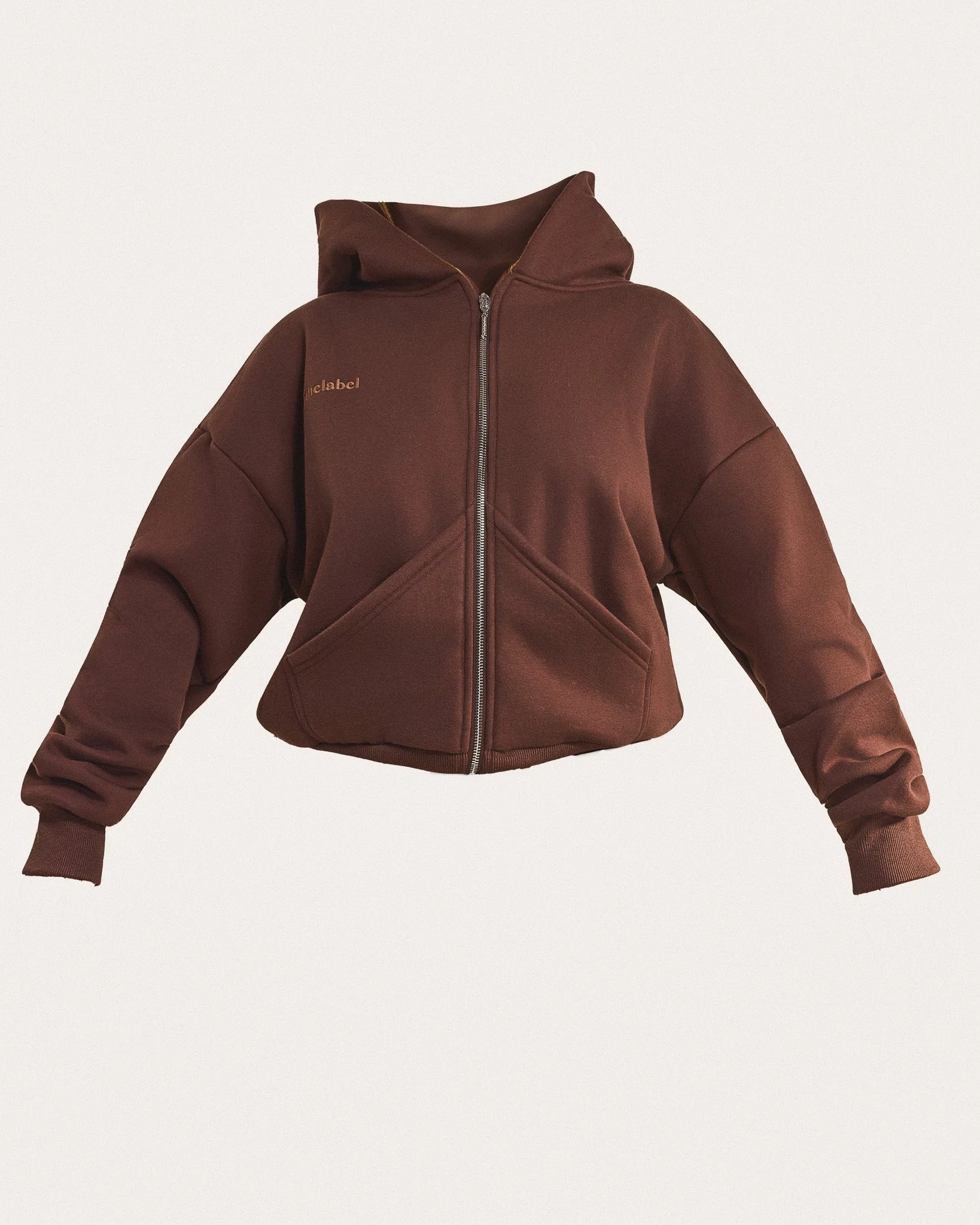 The Classics Longline Zip Jacket in Brown - Image 7