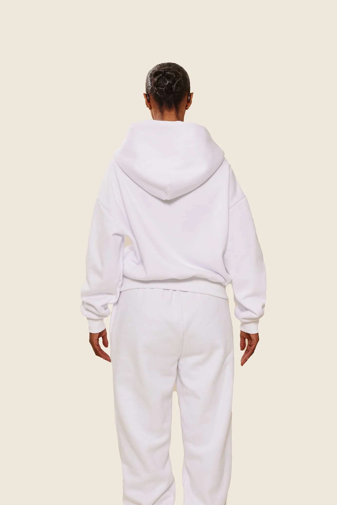 The Classics Longline Zip Jacket in White - Image 4