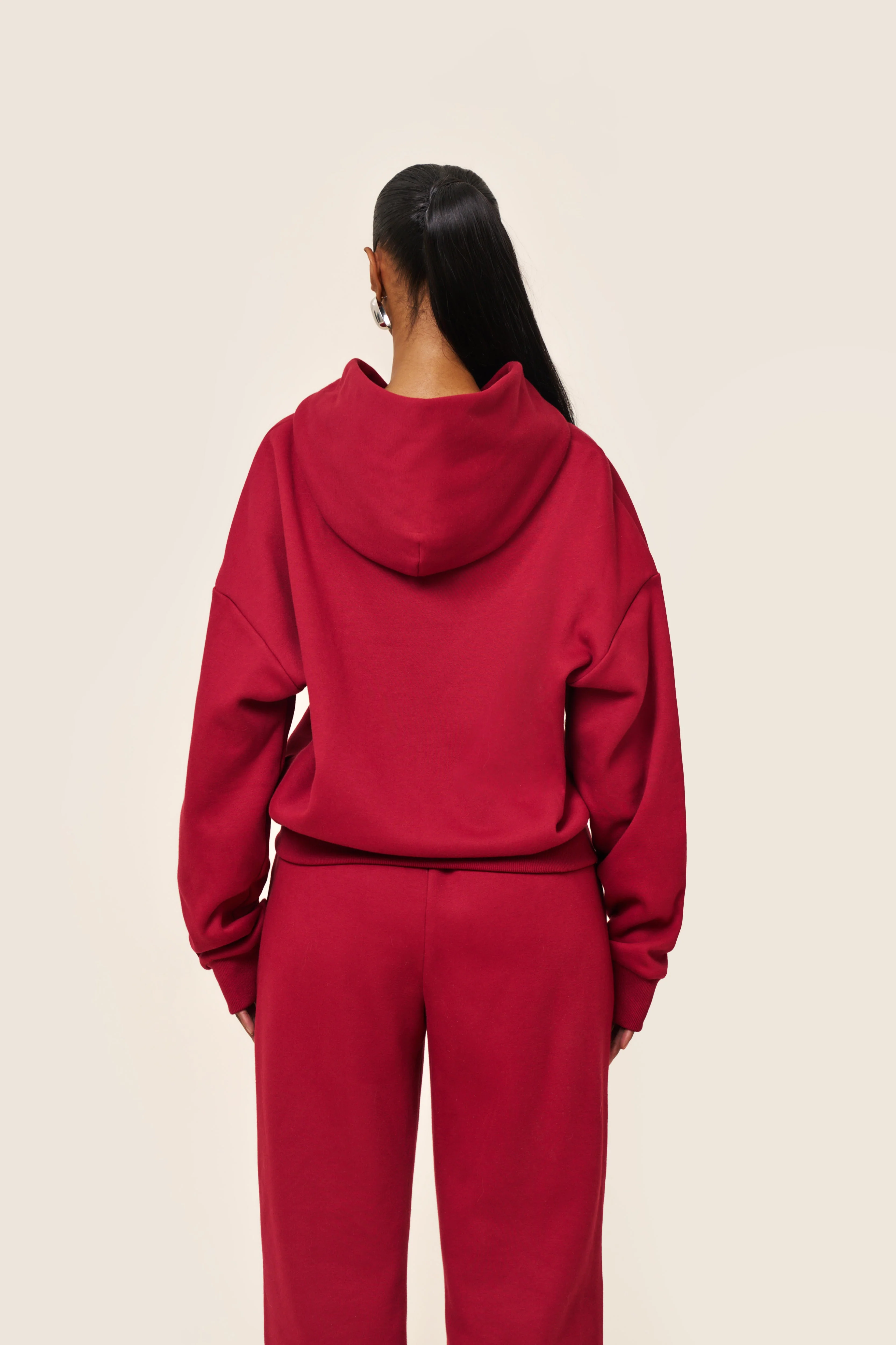 The Classics Longline Zip Jacket in Red - Image 5