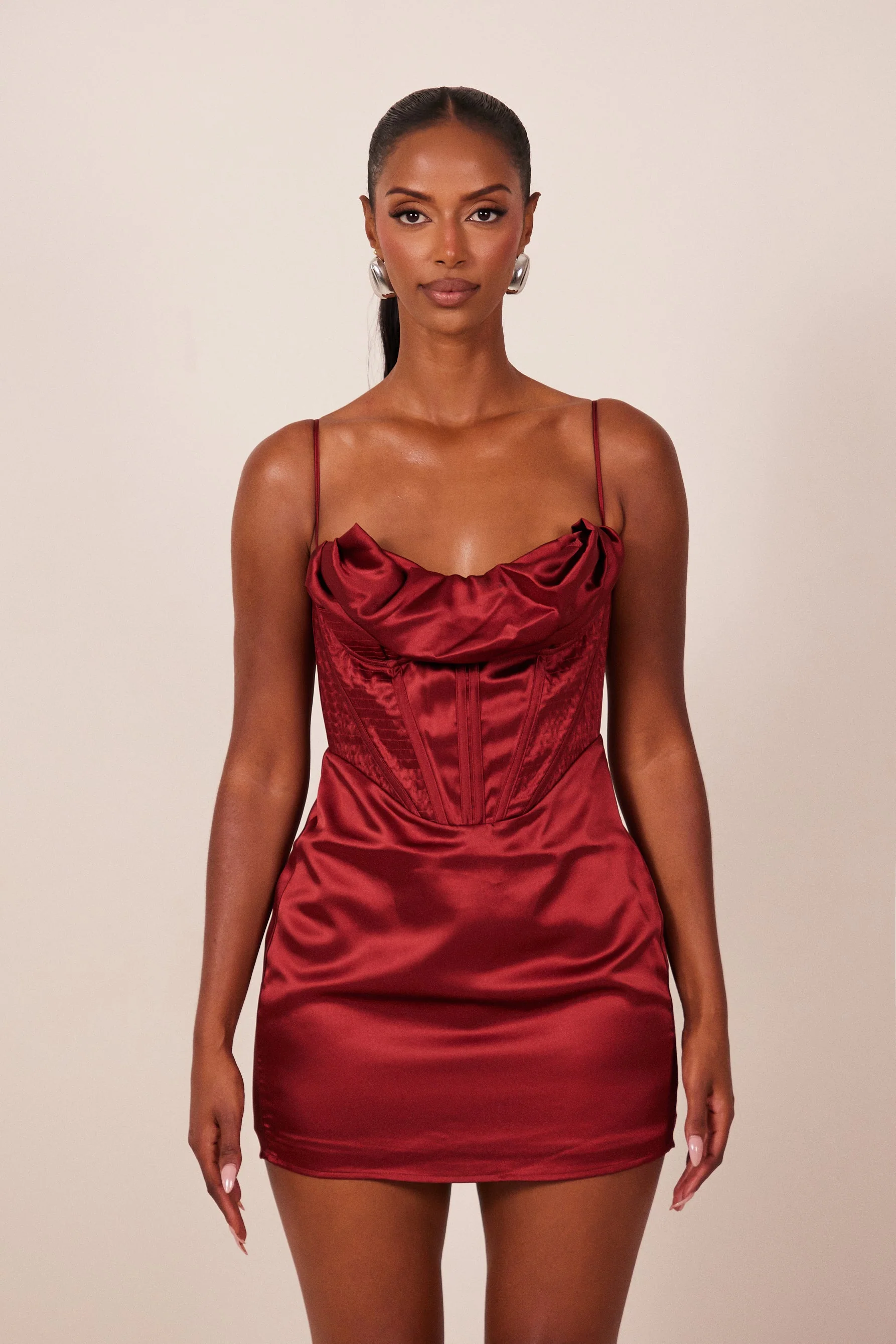 The Satin Corset Mini in Red - Image 3