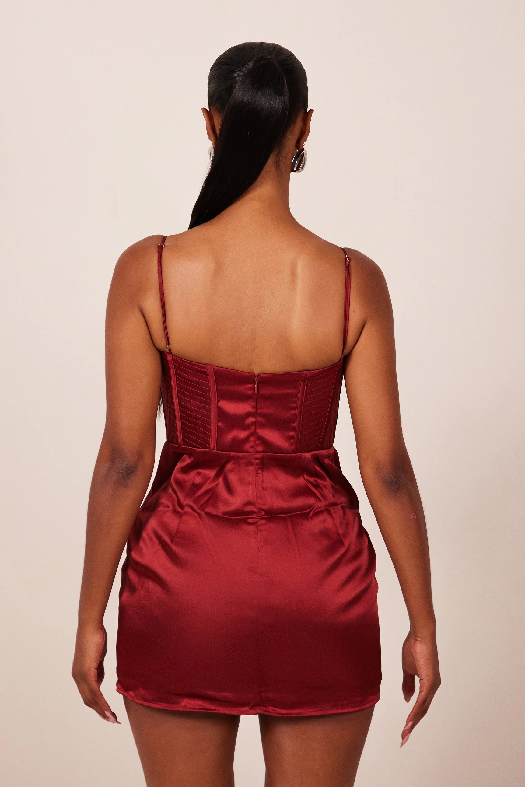 The Satin Corset Mini in Red - Image 4