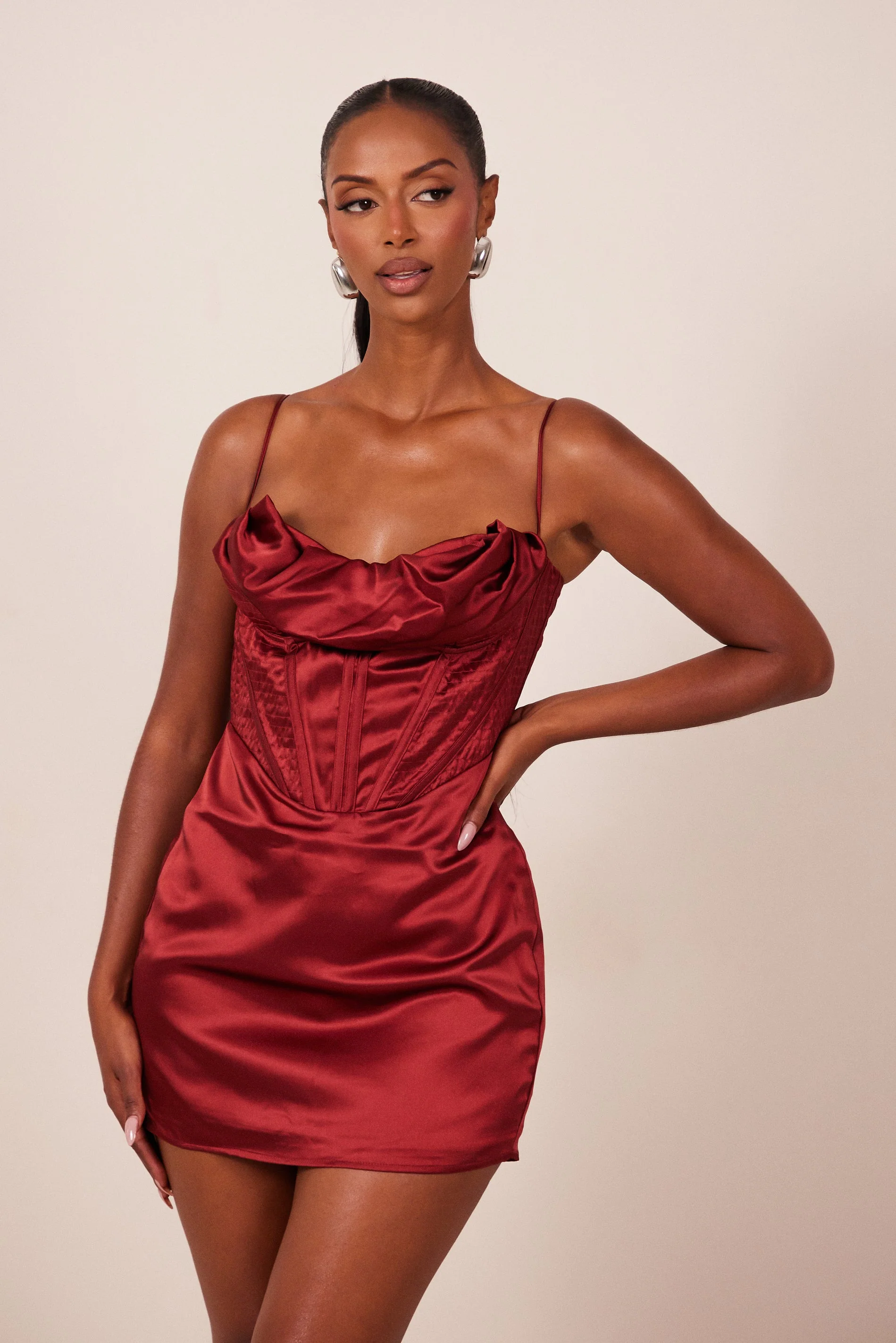 The Satin Corset Mini in Red - Image 5