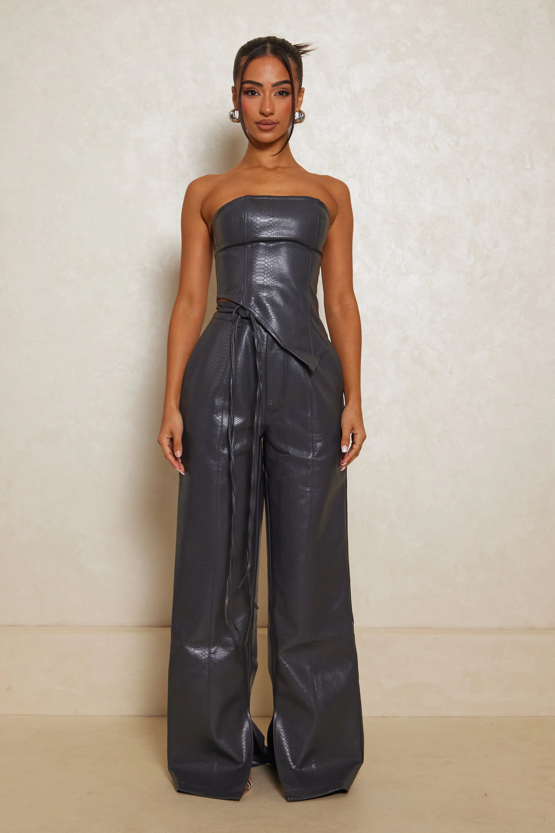The Croc Trousers in Charcoal - Image 2