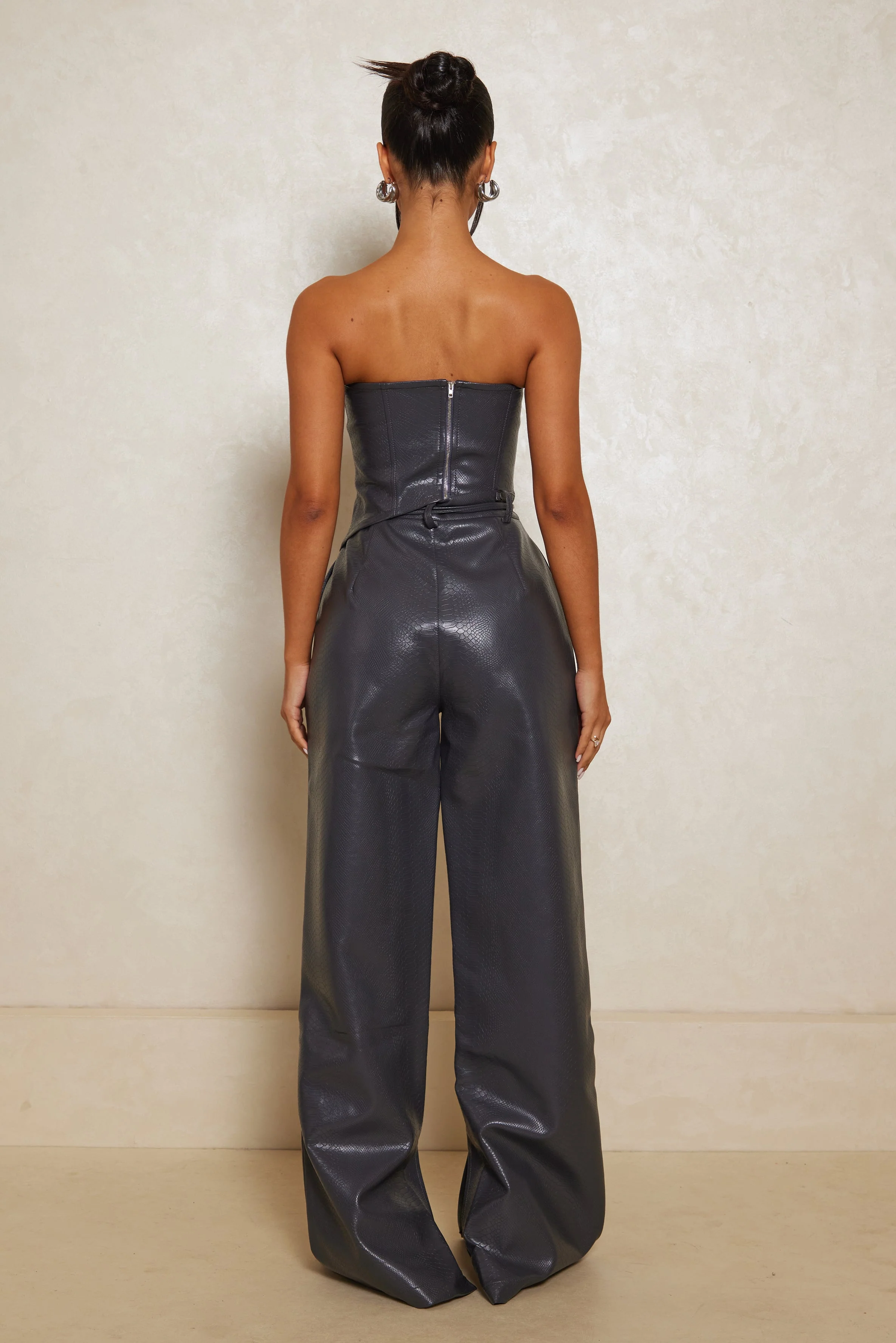 The Croc Trousers in Charcoal - Image 3