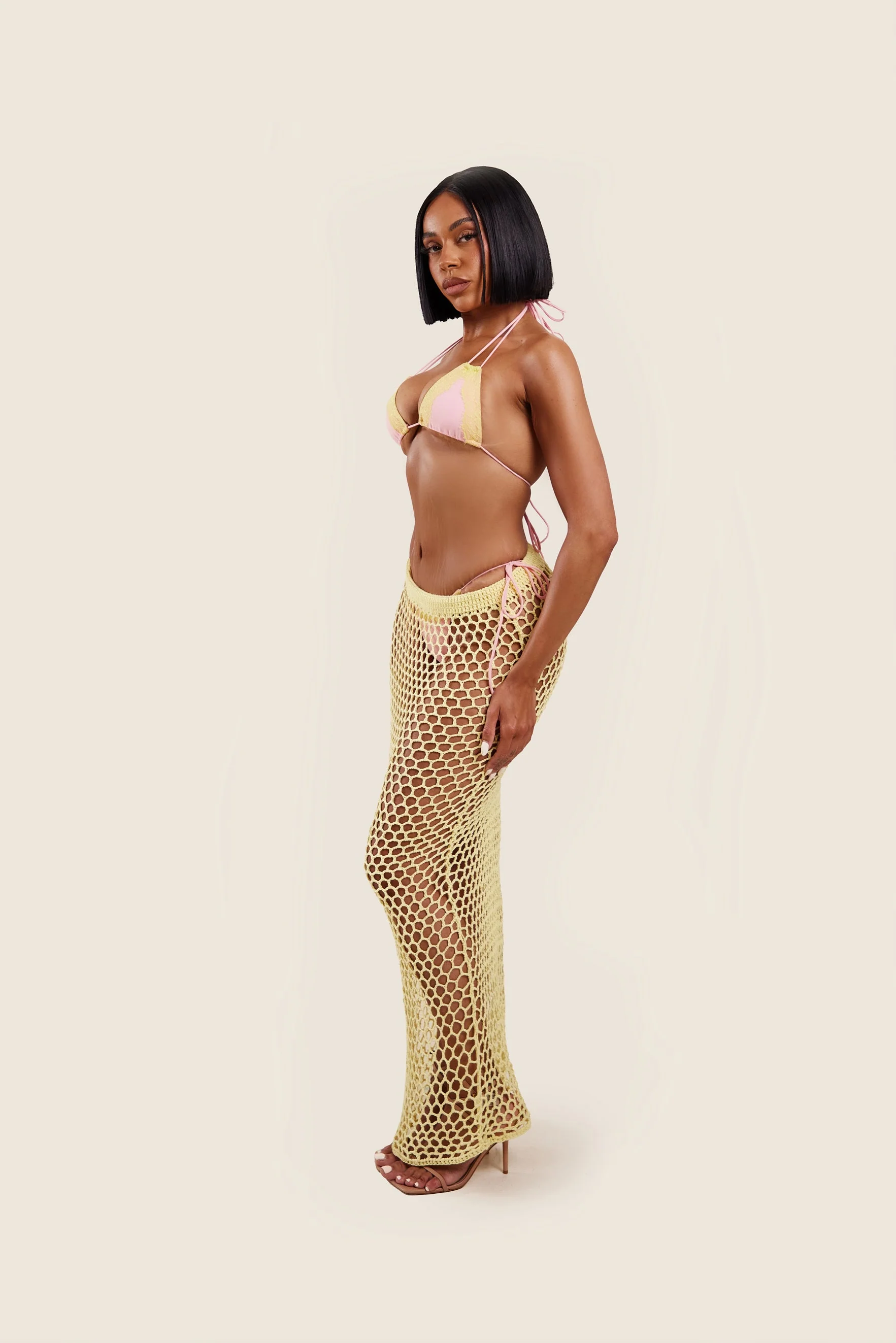The Crochet Maxi Cover Up in Yellow - Image 2