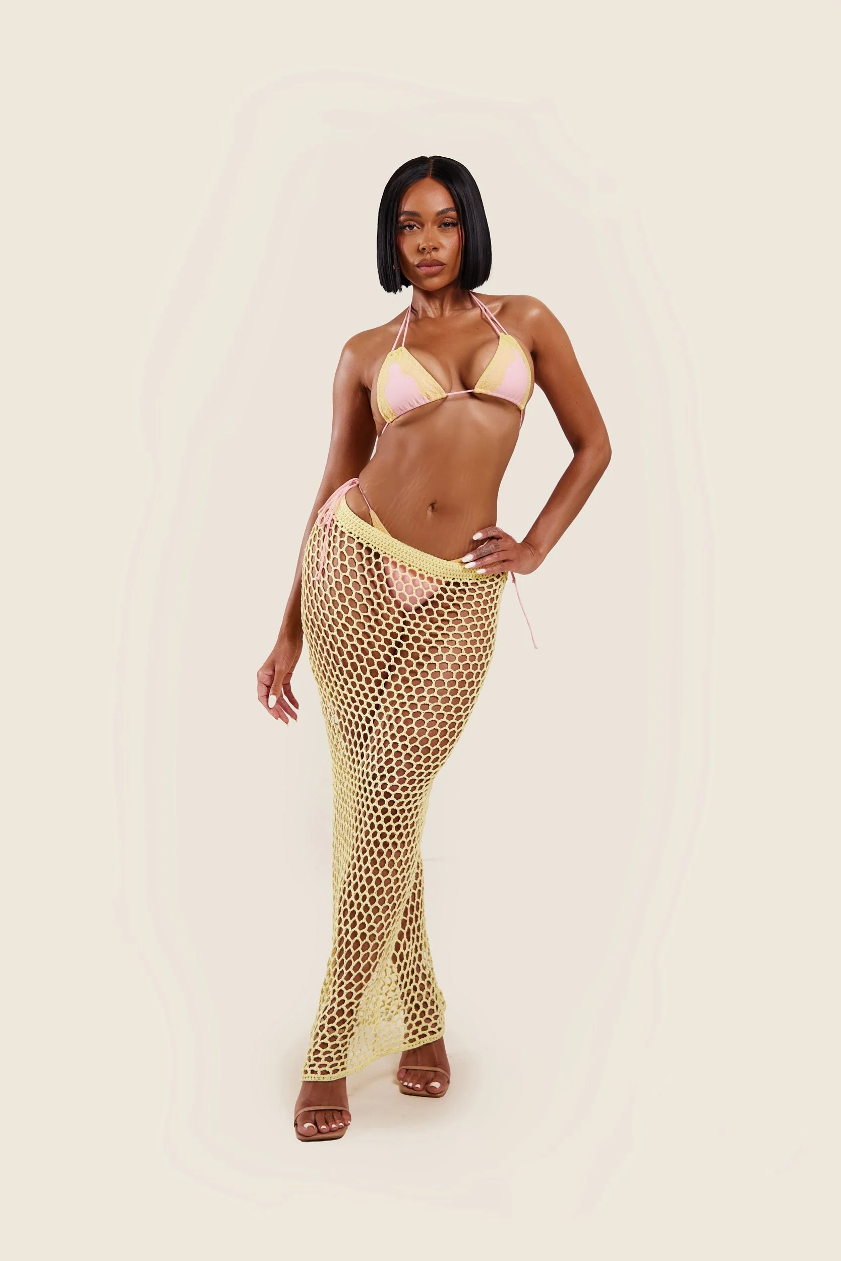 The Crochet Maxi Cover Up in Yellow - Image 5