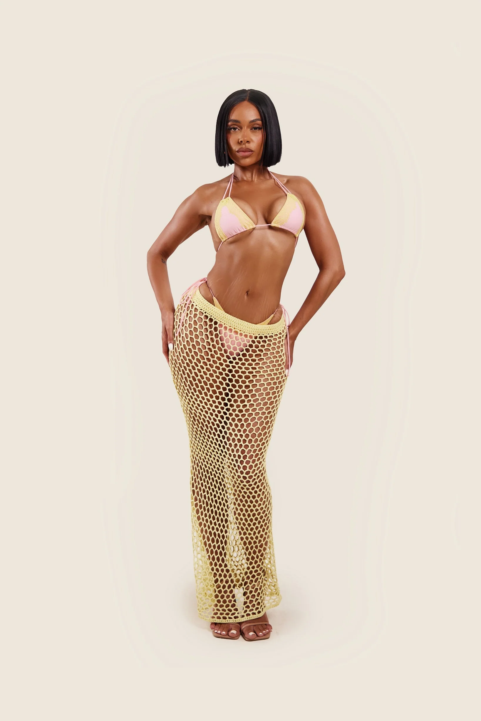 The Crochet Maxi Cover Up in Yellow - Image 6